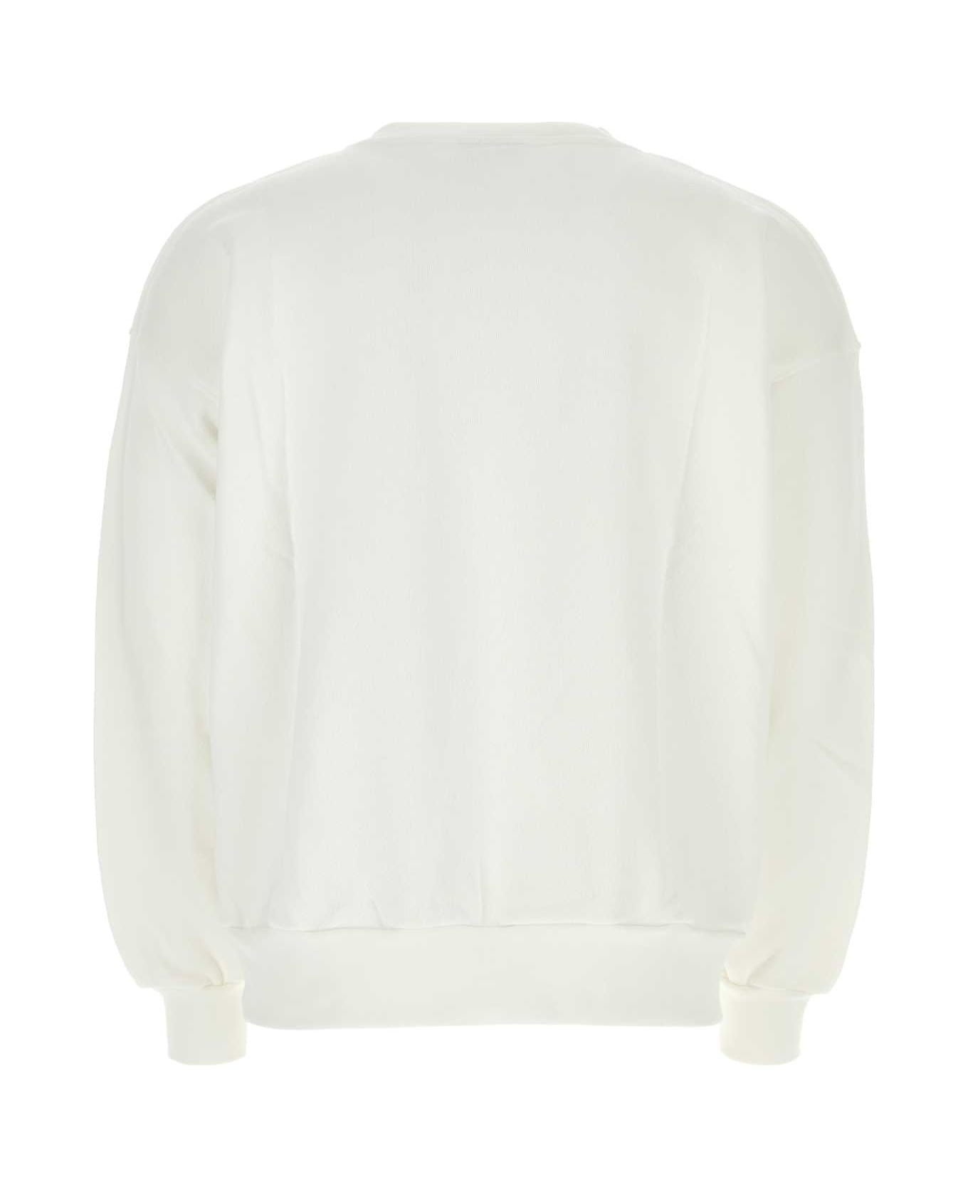 Botter White Cotton Sweatshirt - WHITE CARIBBEAN COUTURE EMBR