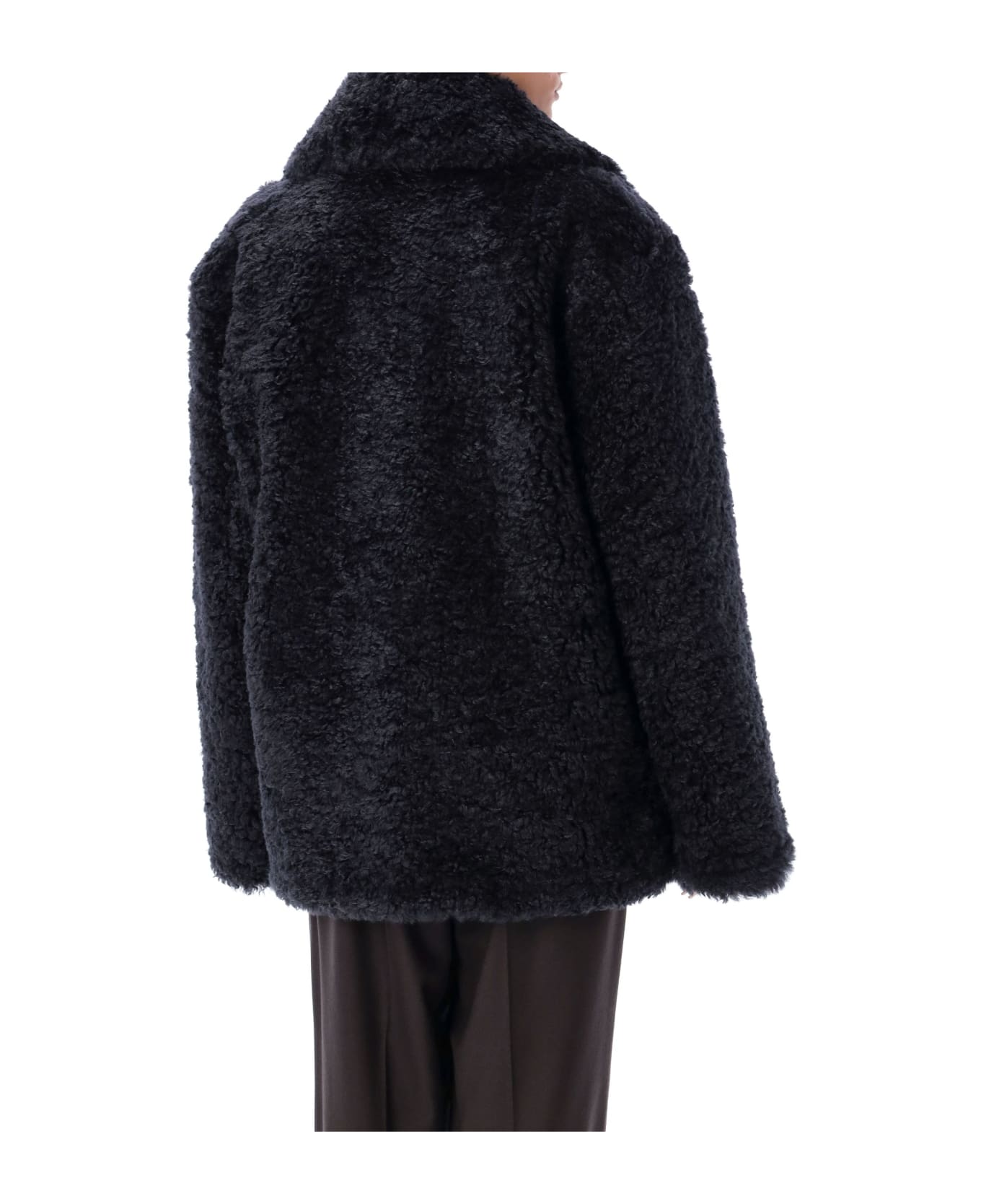 Stella McCartney Eco Fur Short Coat - NAVY