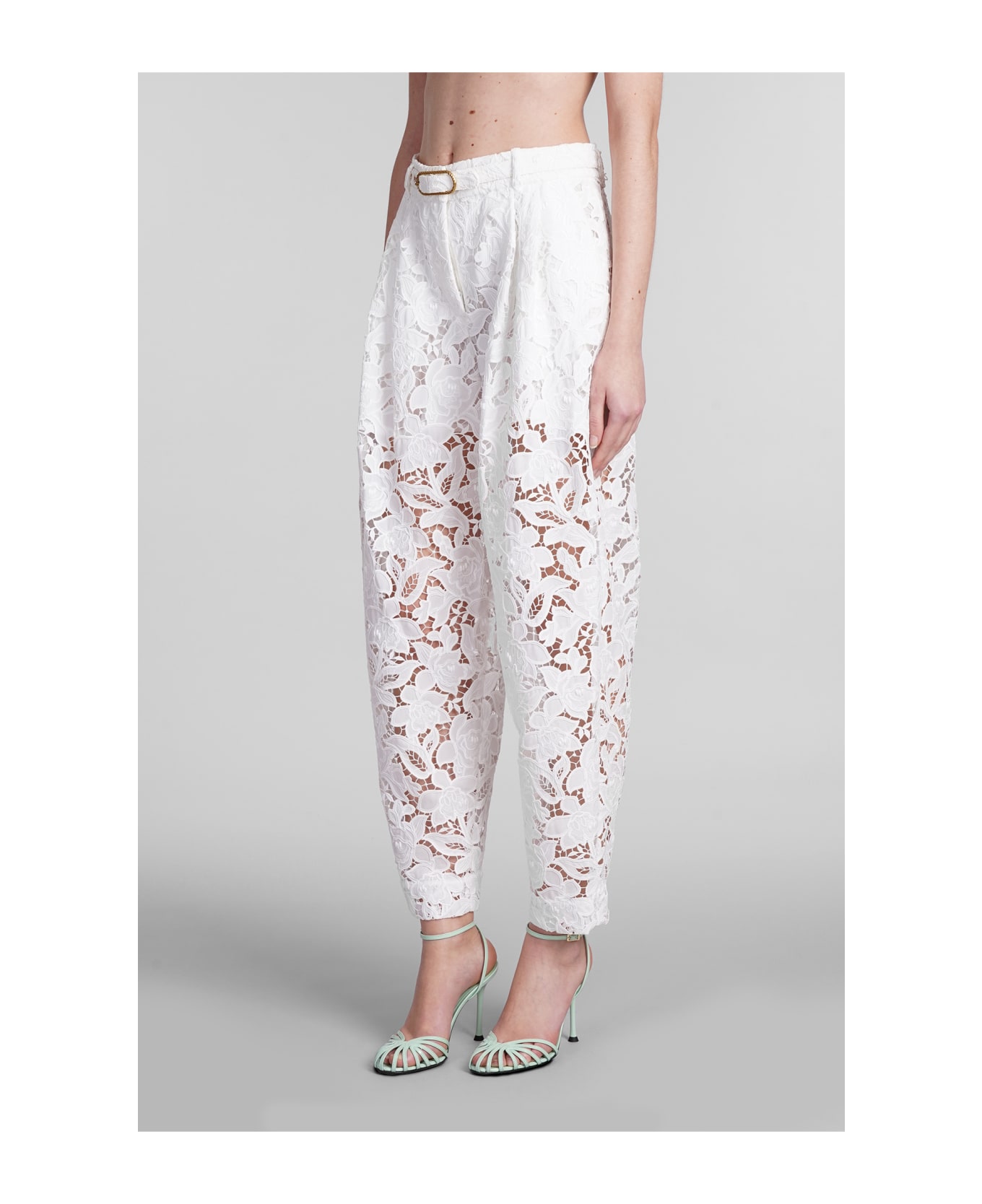 Zimmermann Pants In White Polyester - white ボトムス