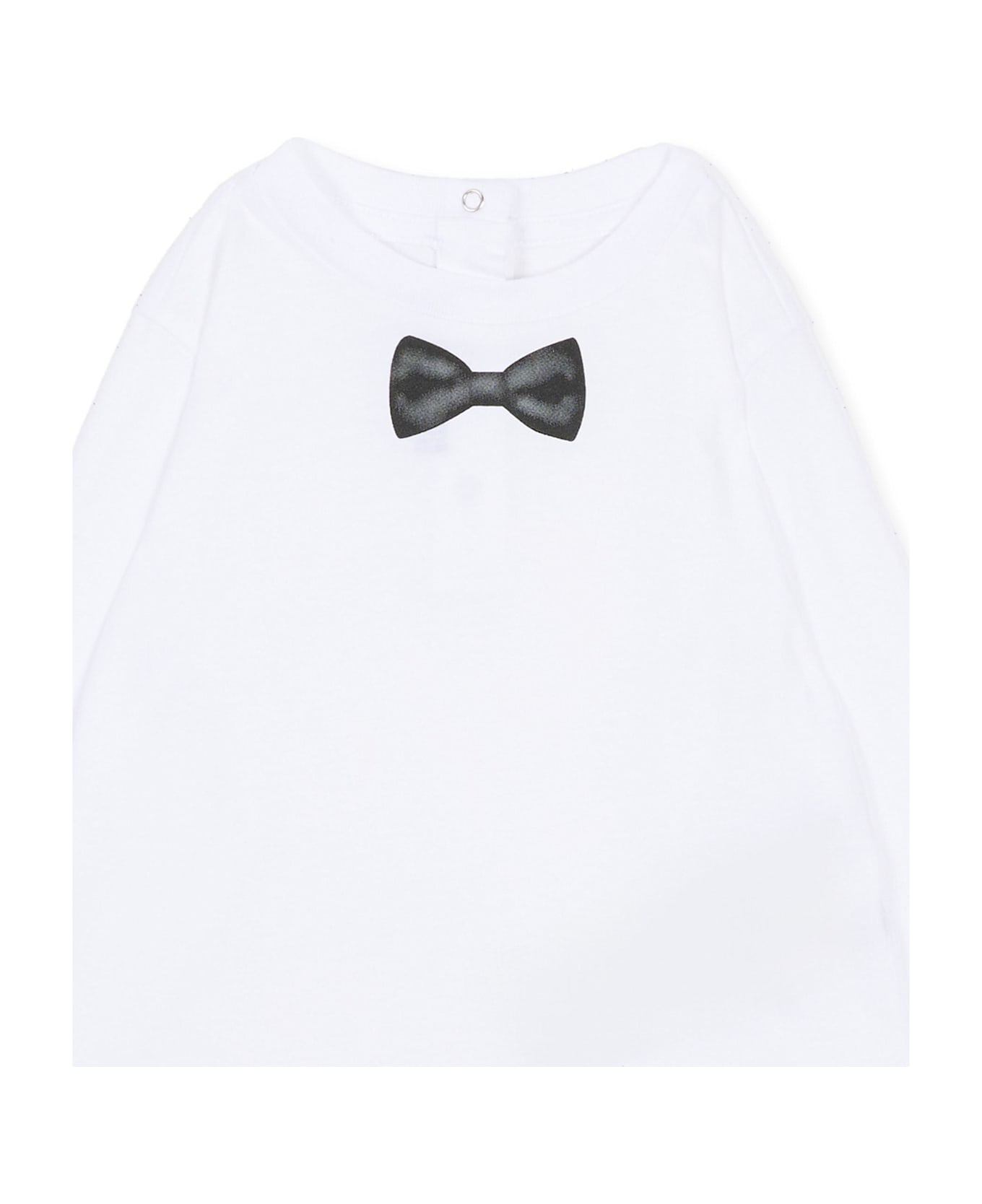 Balmain White T-shirt With Bow-tie For Baby Boy - White