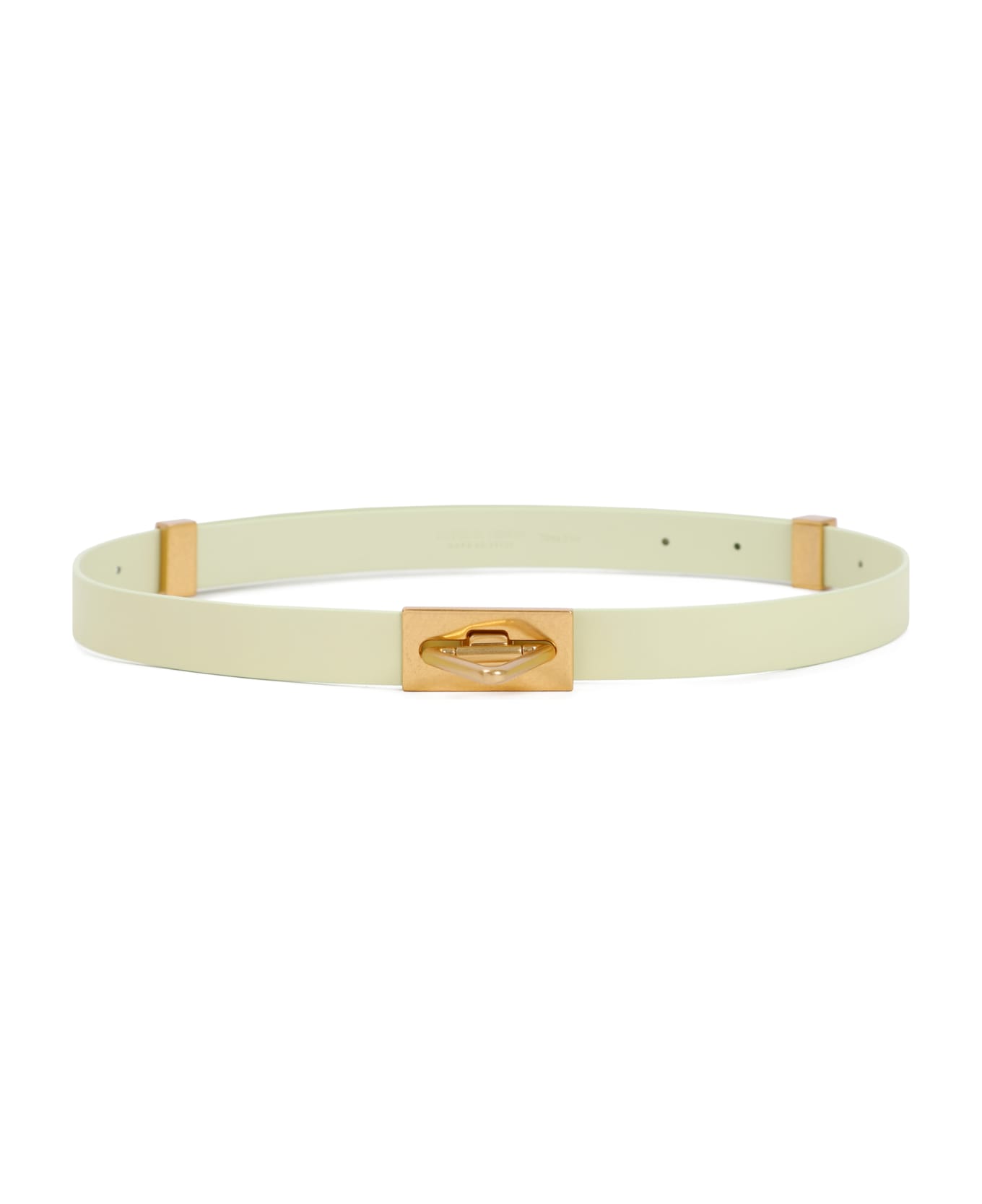 Bottega Veneta Leather Belt - Lemon Washed Gold