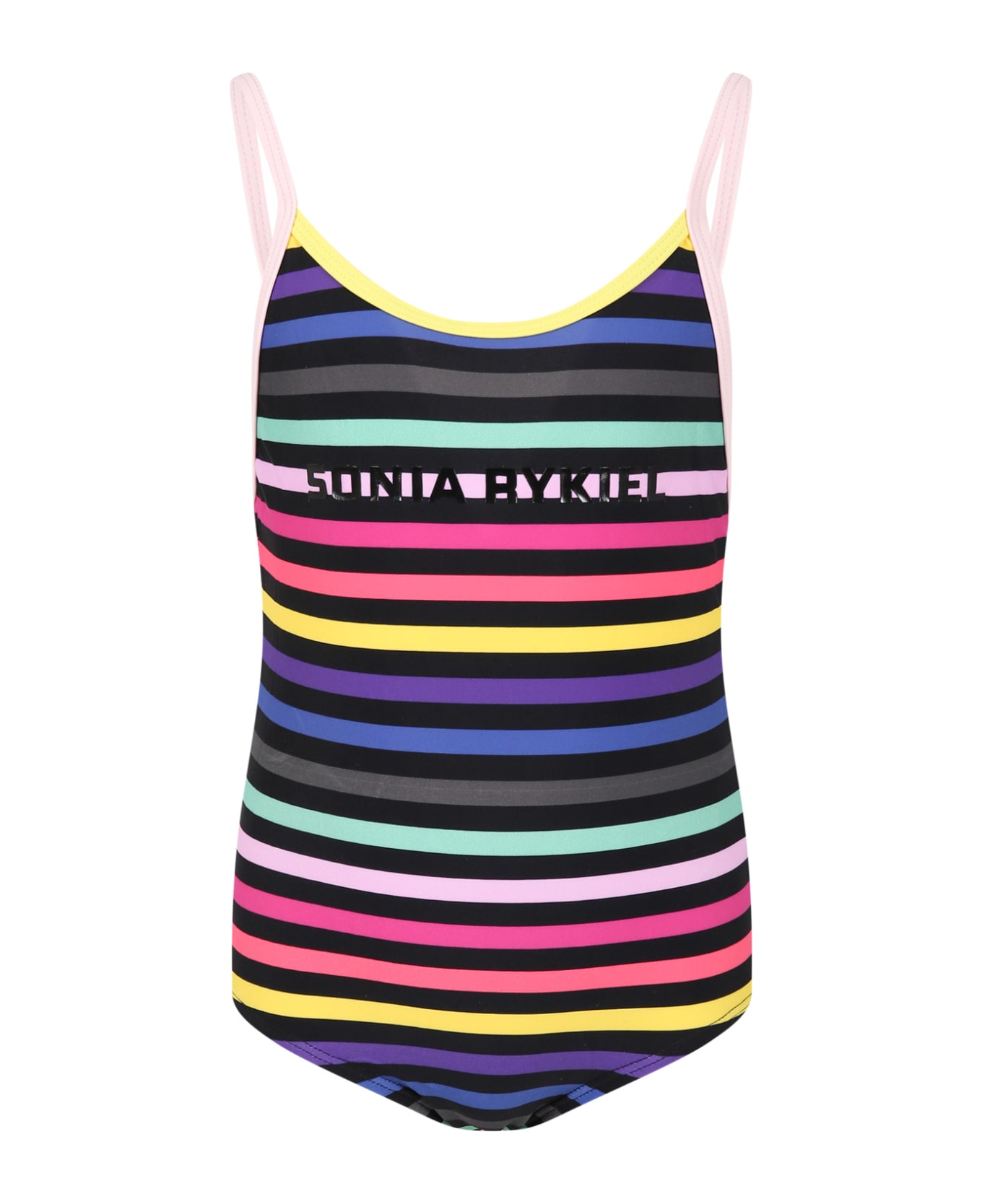 Rykiel Enfant Multicolor Swimsuit For Girl Avec Logo - Multicolor 水着