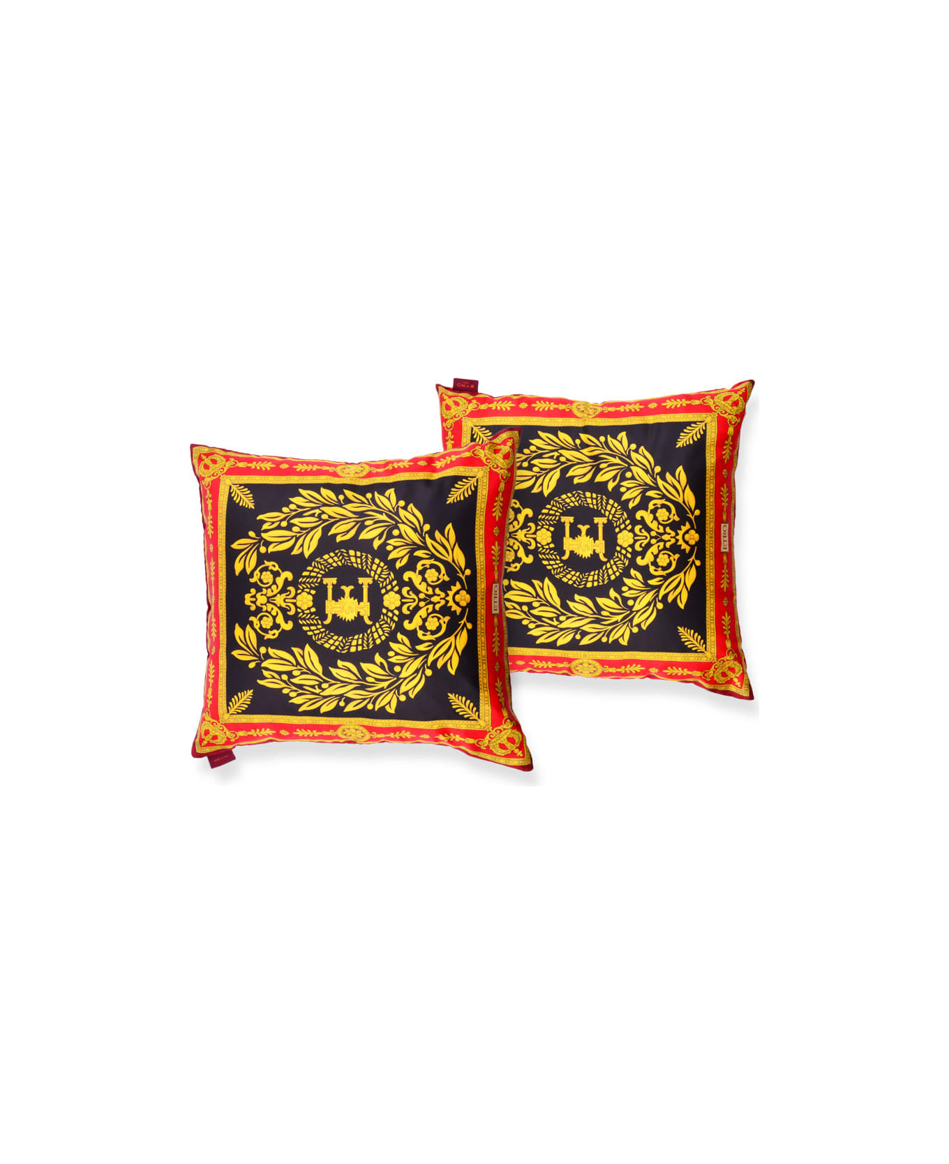 Etro Cushion In Printed Silk Twill - Multicolor