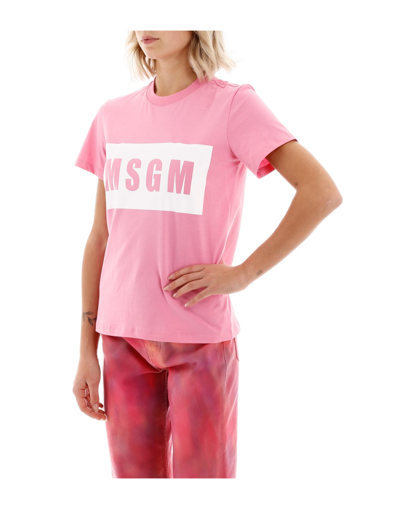 MSGM Box Logo T-shirt - ROSA (Pink)