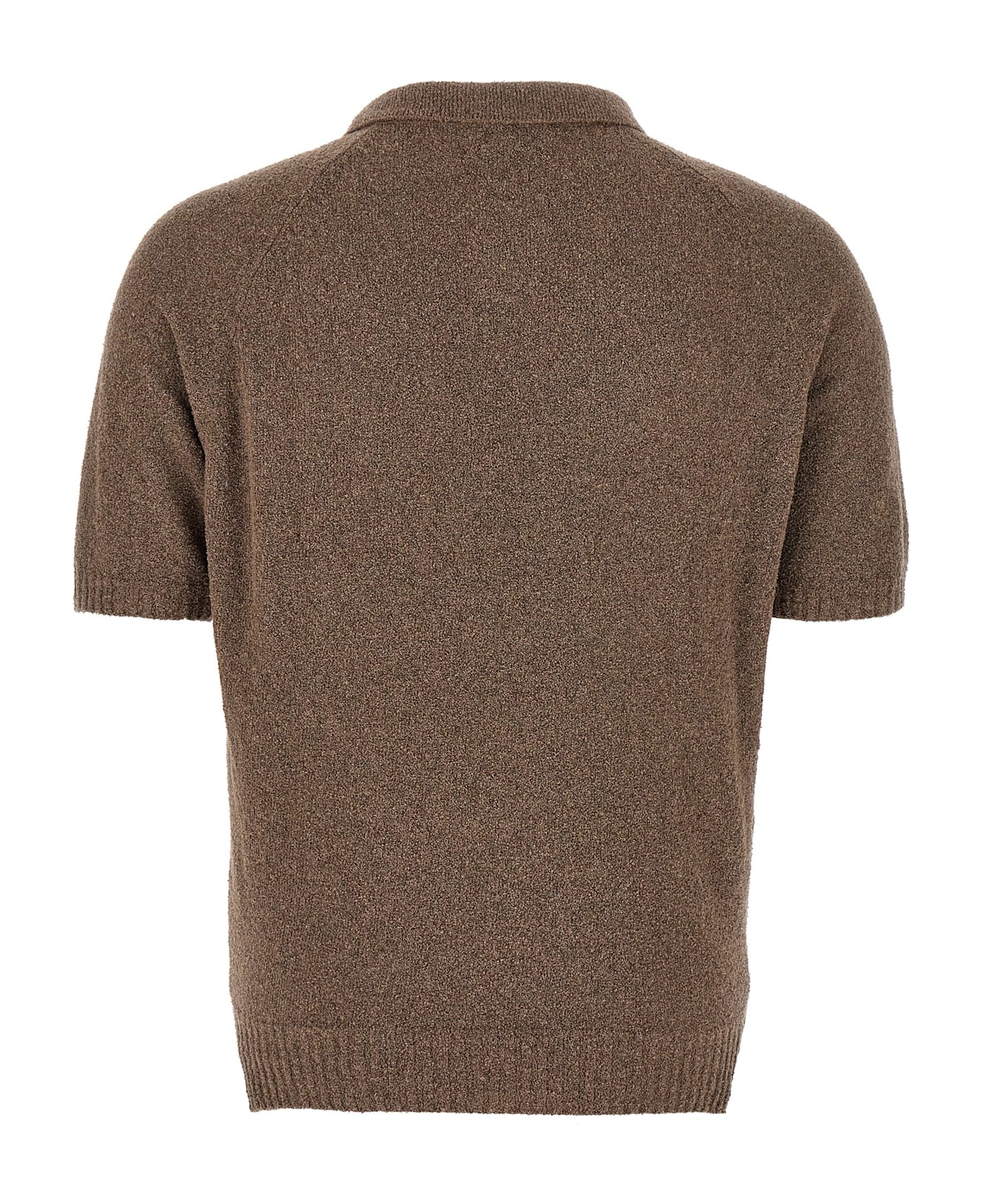Ma
ry
ya Bouclé Cotton Polo Shirt - Beige
