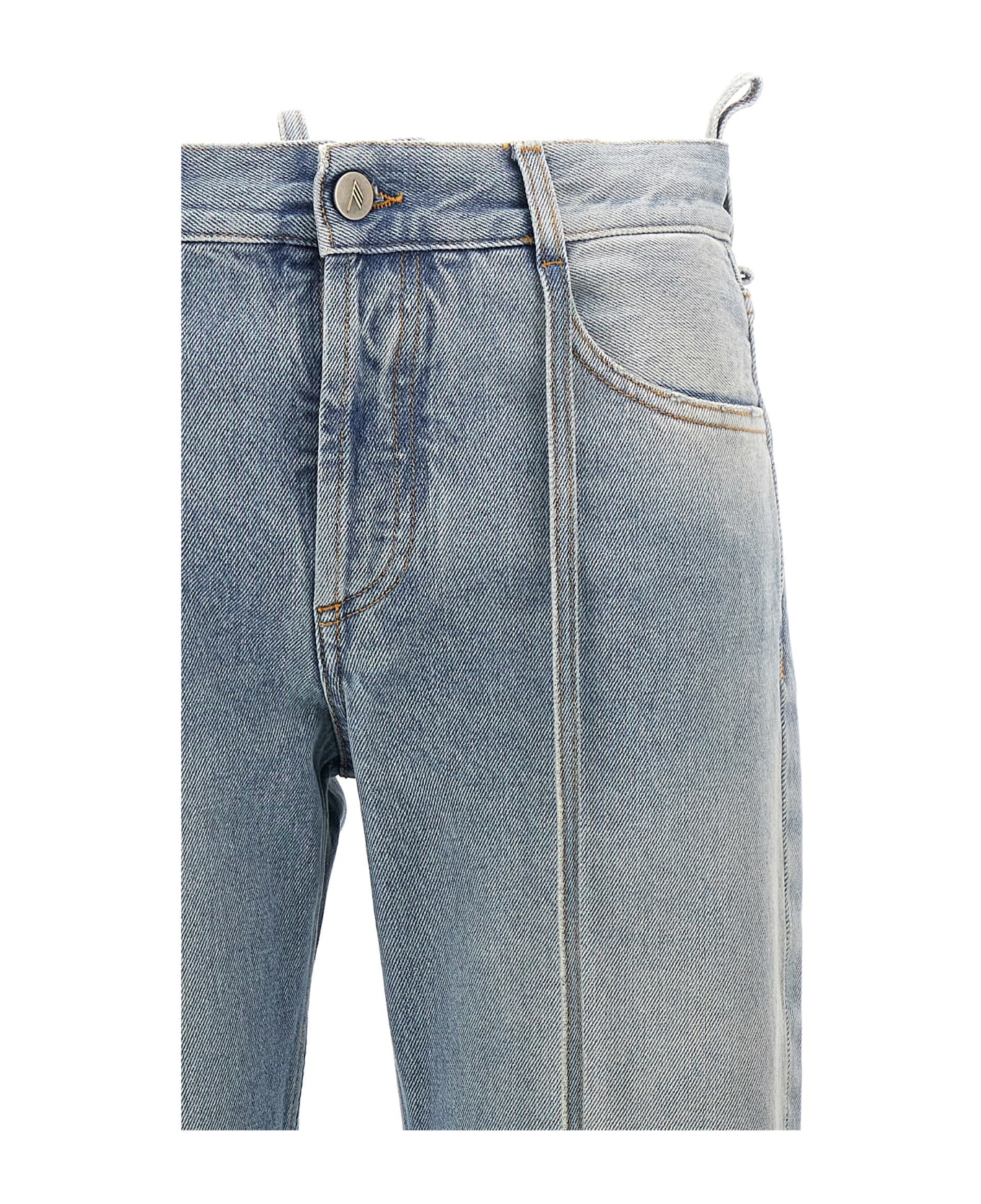 The Attico Belted Jeans - Blu Denim