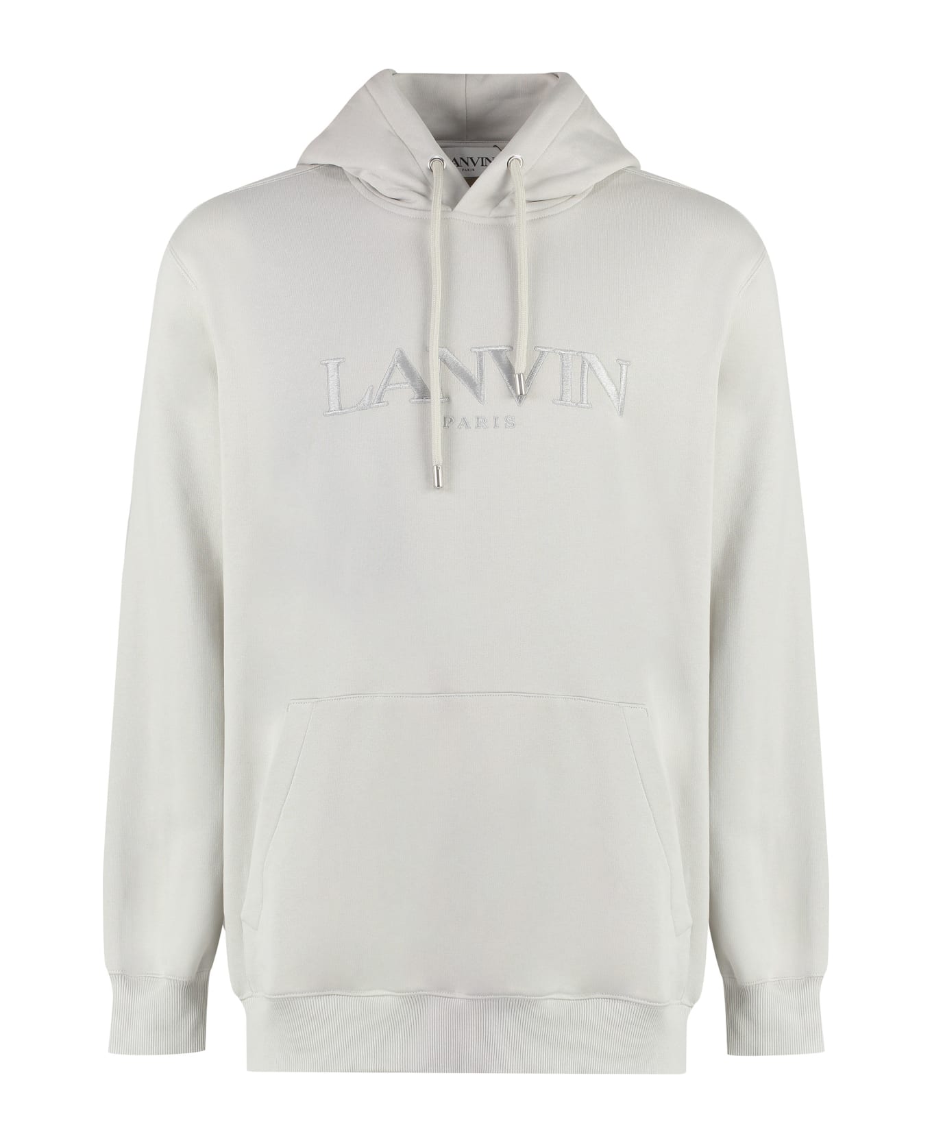 Lanvin Oversized Embroidered Lanvin Paris Hoodie In Mastic - Brown