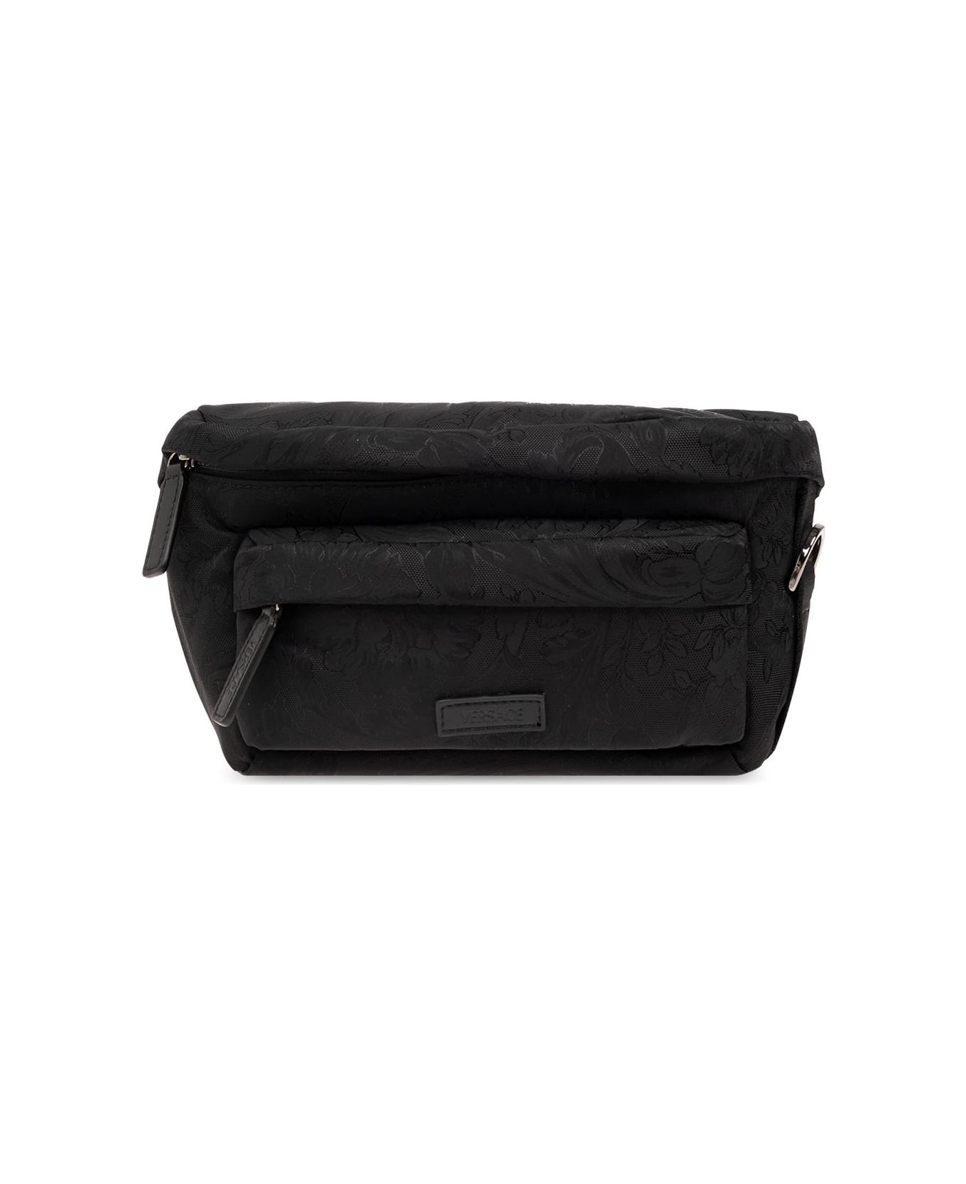 Versace Belt Bag With Barocco Pattern - Black