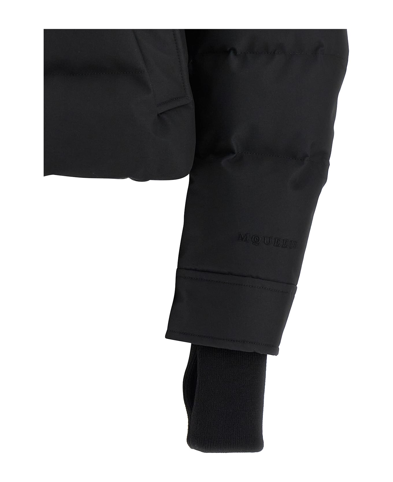 Alexander McQueen Cropped Down Jacket - Black  