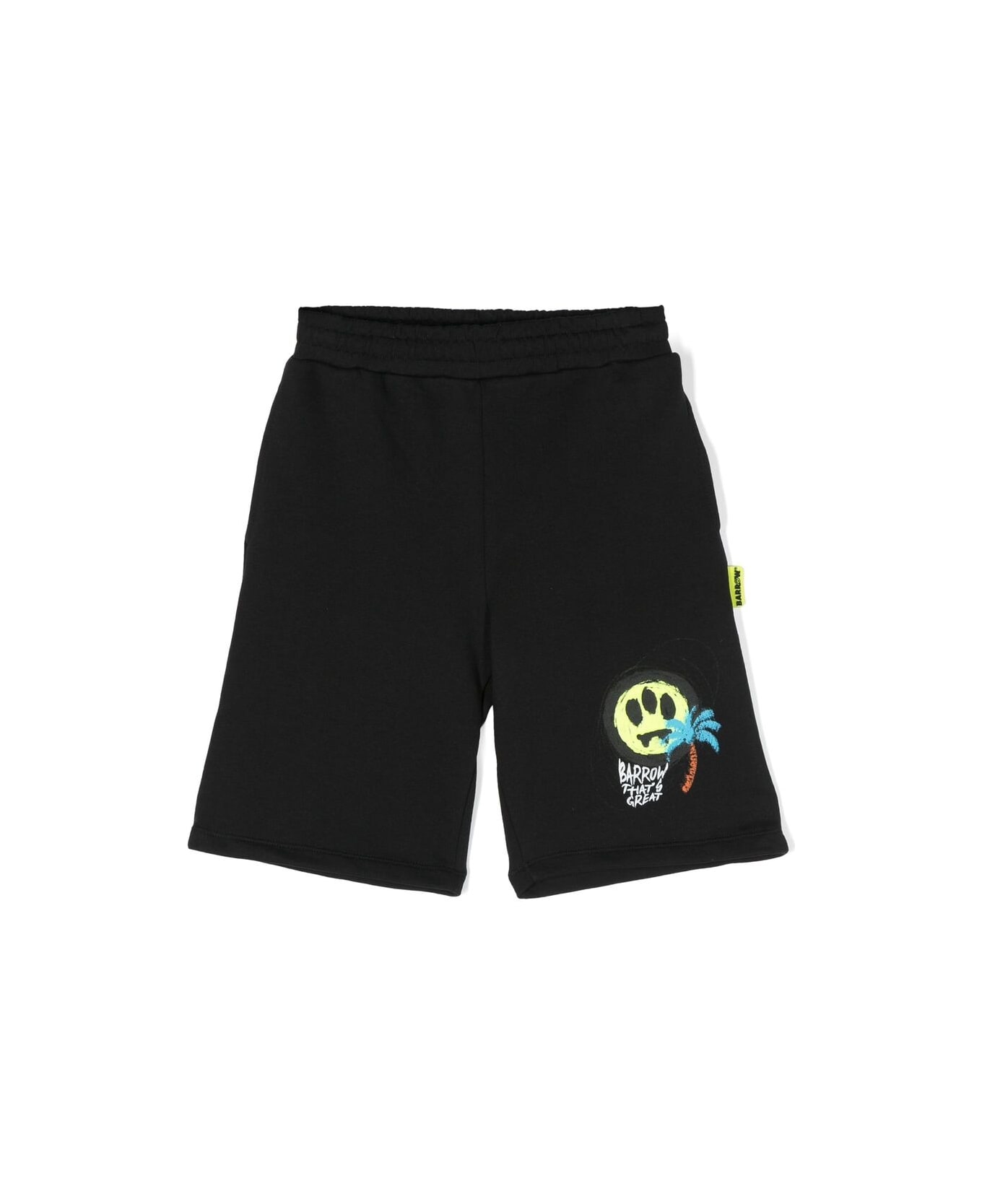 Barrow Black Shorts With Logo And Graphics - Black