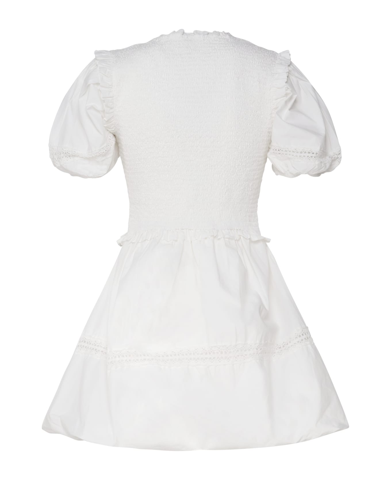 For Love & Lemons Sandy Mini Dress In Cotton - White