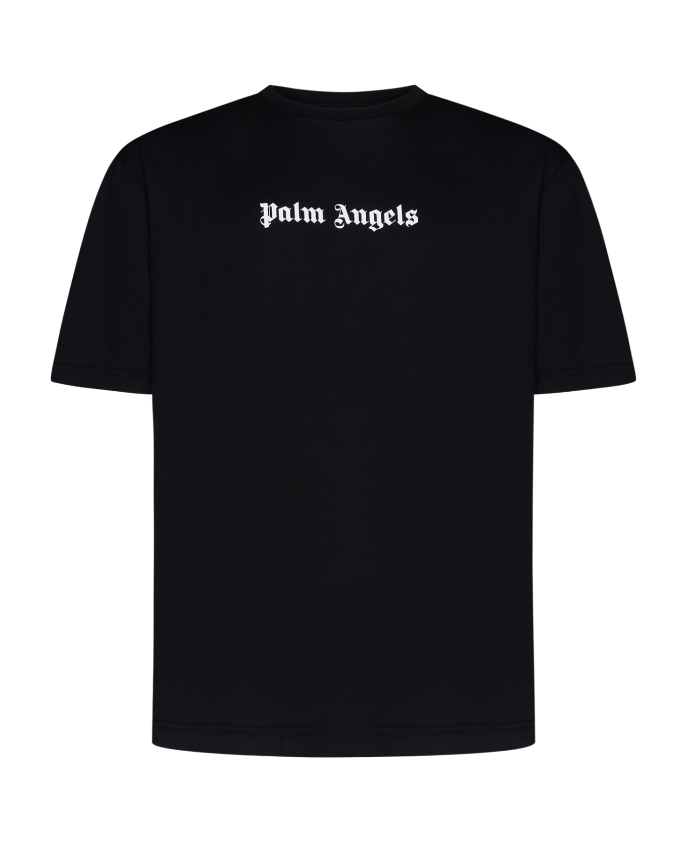 Palm Angels Black T-shirt With Front Logo - Black