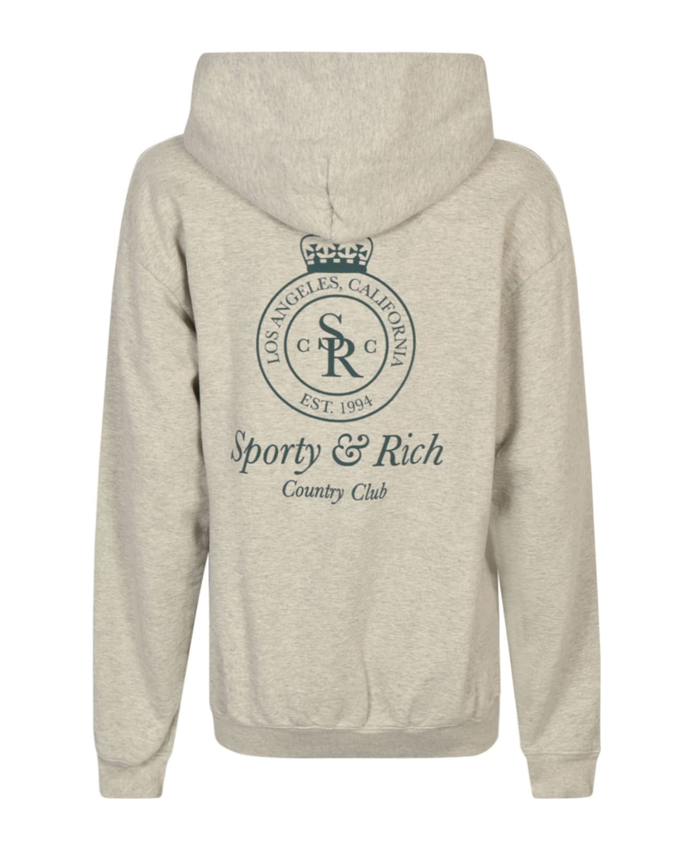 Sporty & Rich Chest Logo Hoodie - Heather Oatmeal/Forest