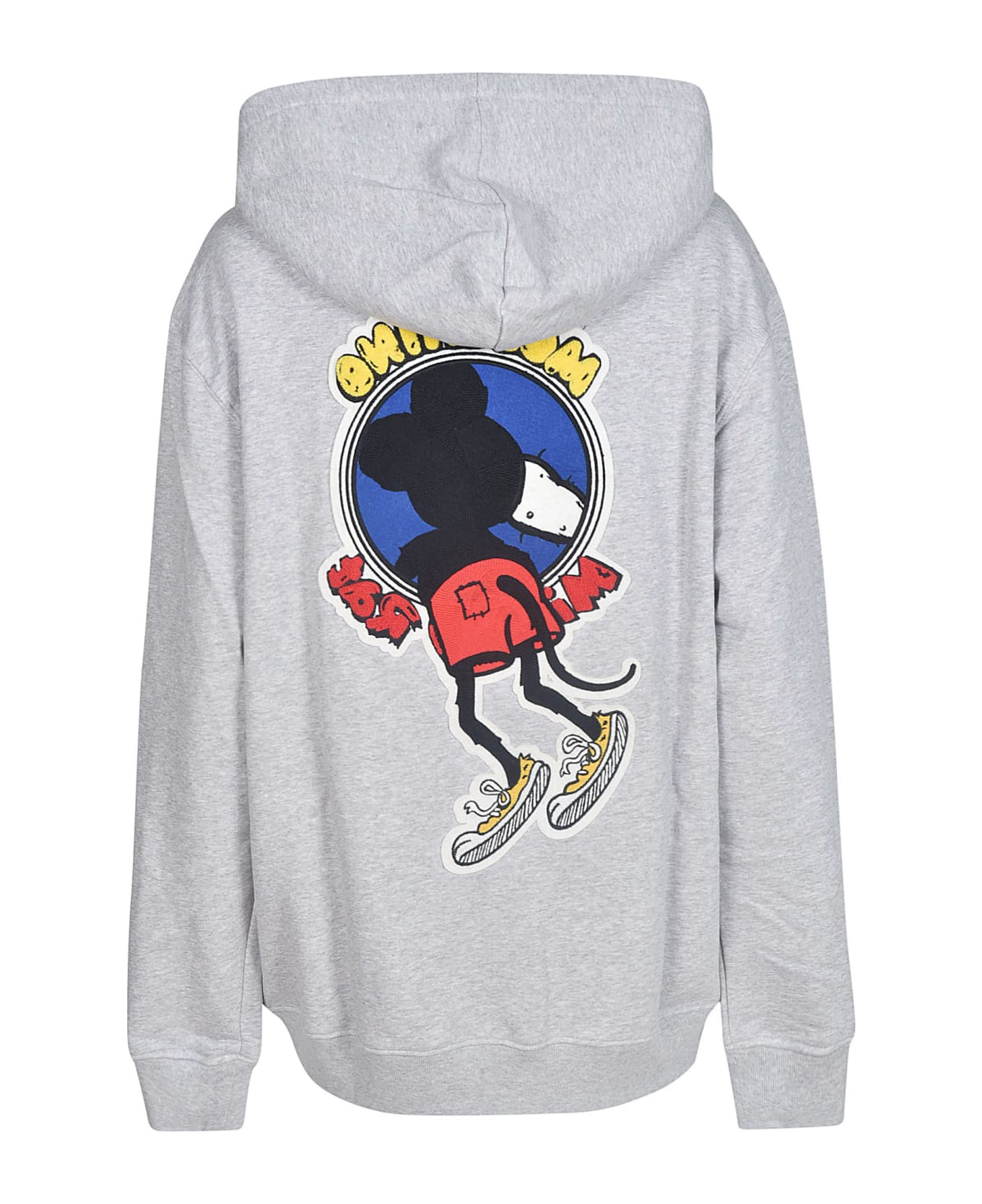 Moschino Mickey Rat Printed Hoodie - Grey/Multicolor