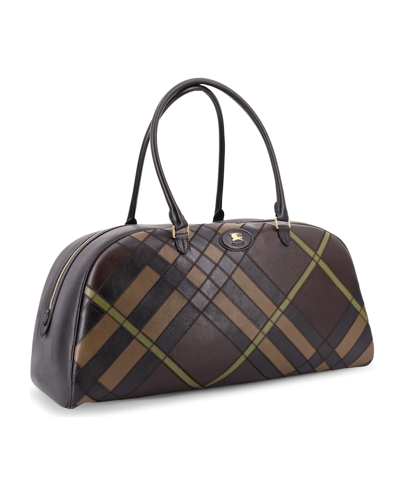 Burberry Bowling Highlands Extra Large Leather Bag - PEAT