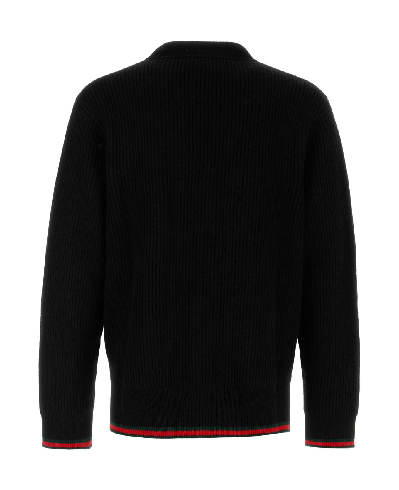 Gucci Black Wool Blend Cardigan - BLK