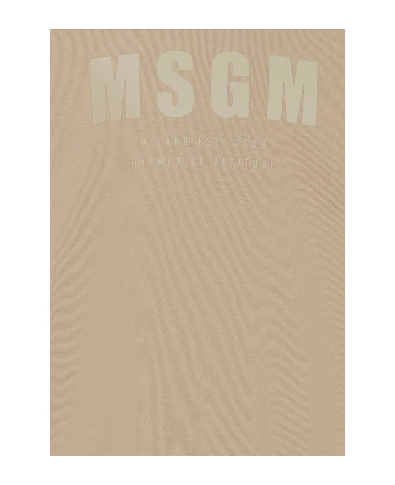 MSGM Beige Sweatshirt For Kids With Logo - Beige