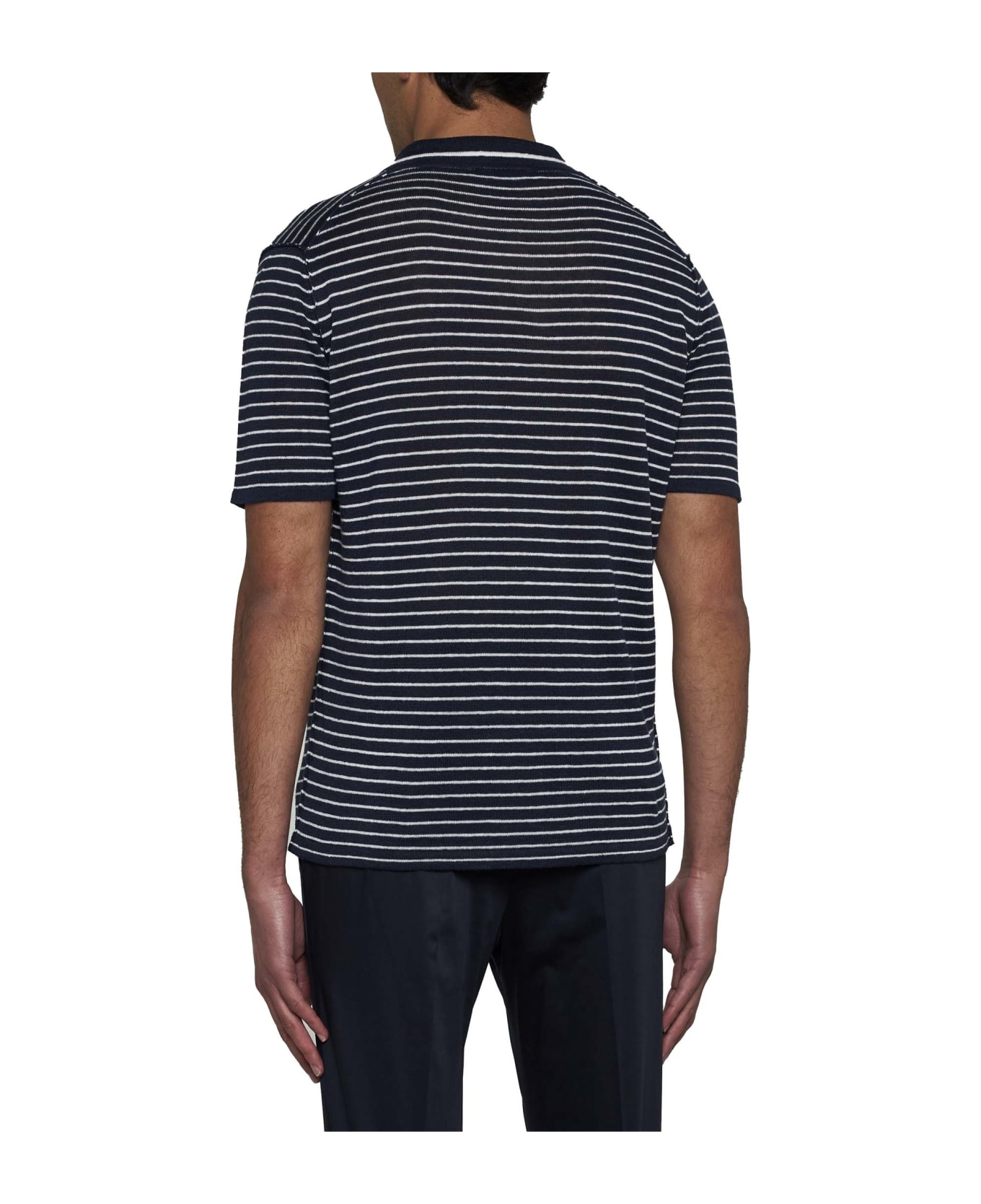 Roberto Collina Polo Shirt - Navy bco ポロシャツ