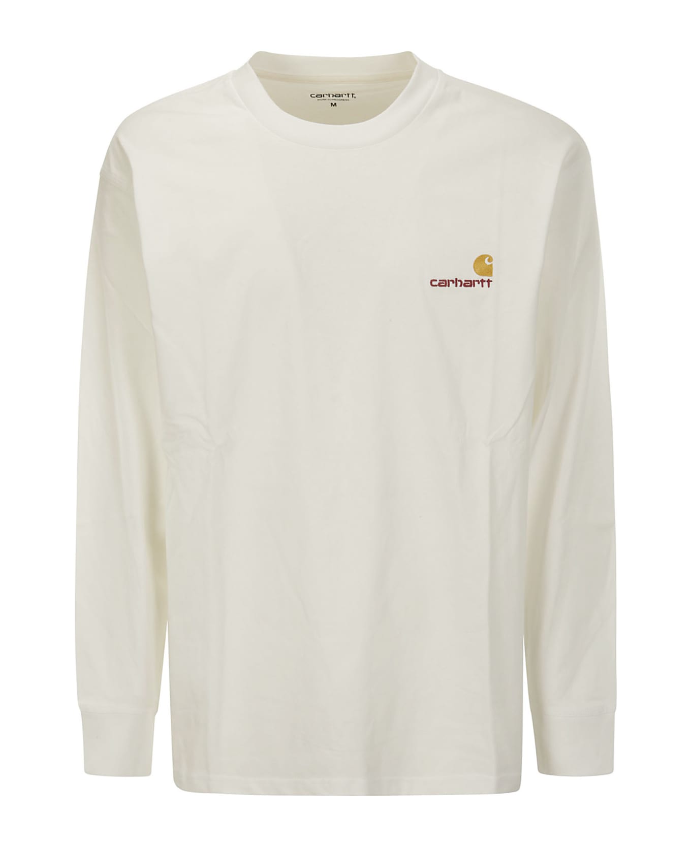 Carhartt L/s American Script T-shirt Organic Cotton Sing - WHITE