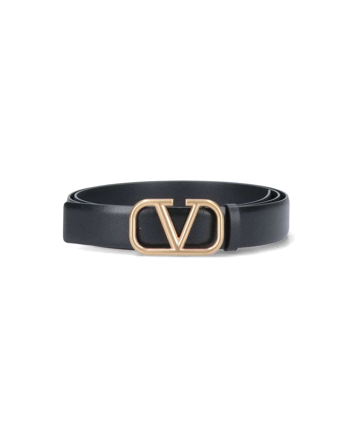 Valentino Garavani 'v Logo' Belt - Black