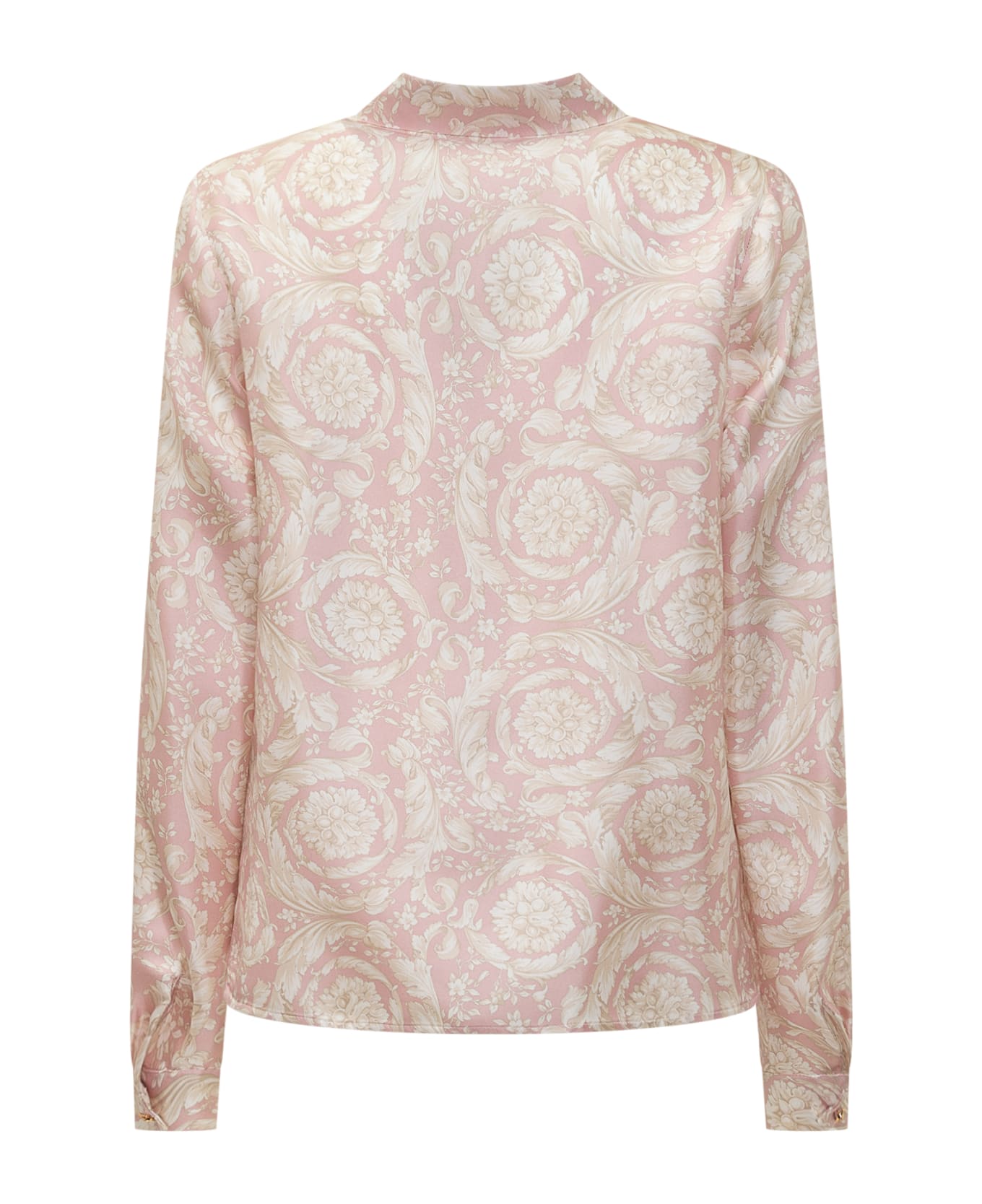 Versace Barocco Kids Silk Shirt - DUSTY ROSE-IVORY