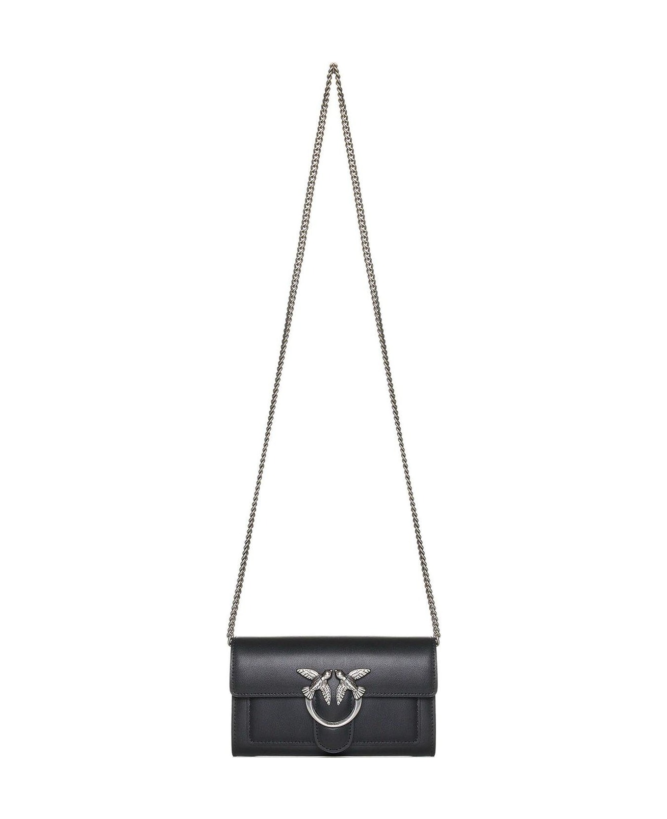 Pinko Love Mini Icon Chain Crossbody Bag - Black