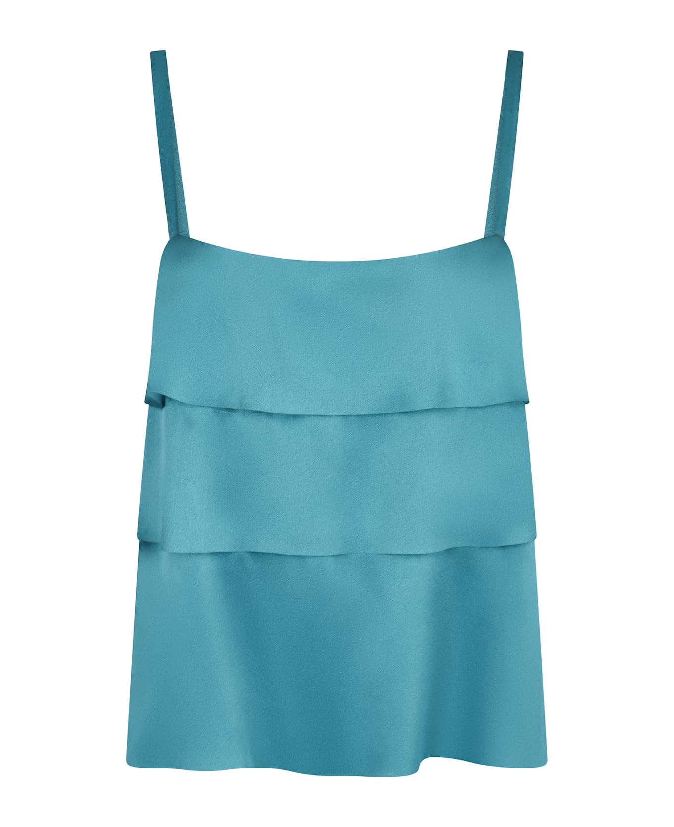 Alberta Ferretti Satin Tank Top - Light Blue