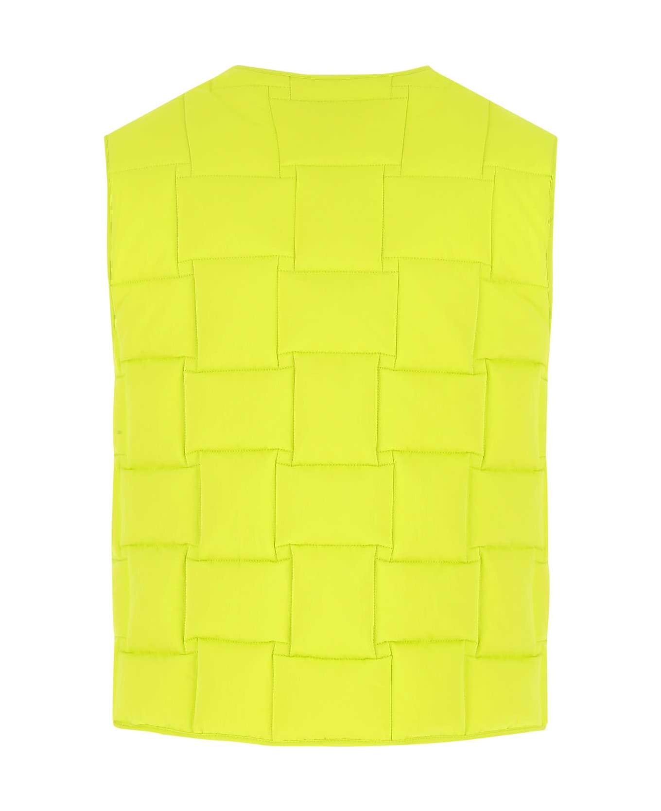 Bottega Veneta Acid Green Nylon Padded Vest - 7214