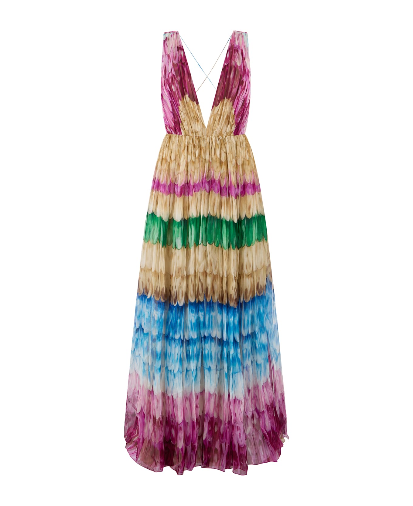 Valentino Garavani Long Silk Dress - Multicolor