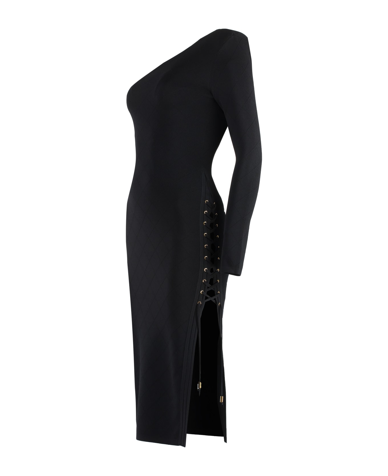Elisabetta Franchi One Shoulder Dress - black
