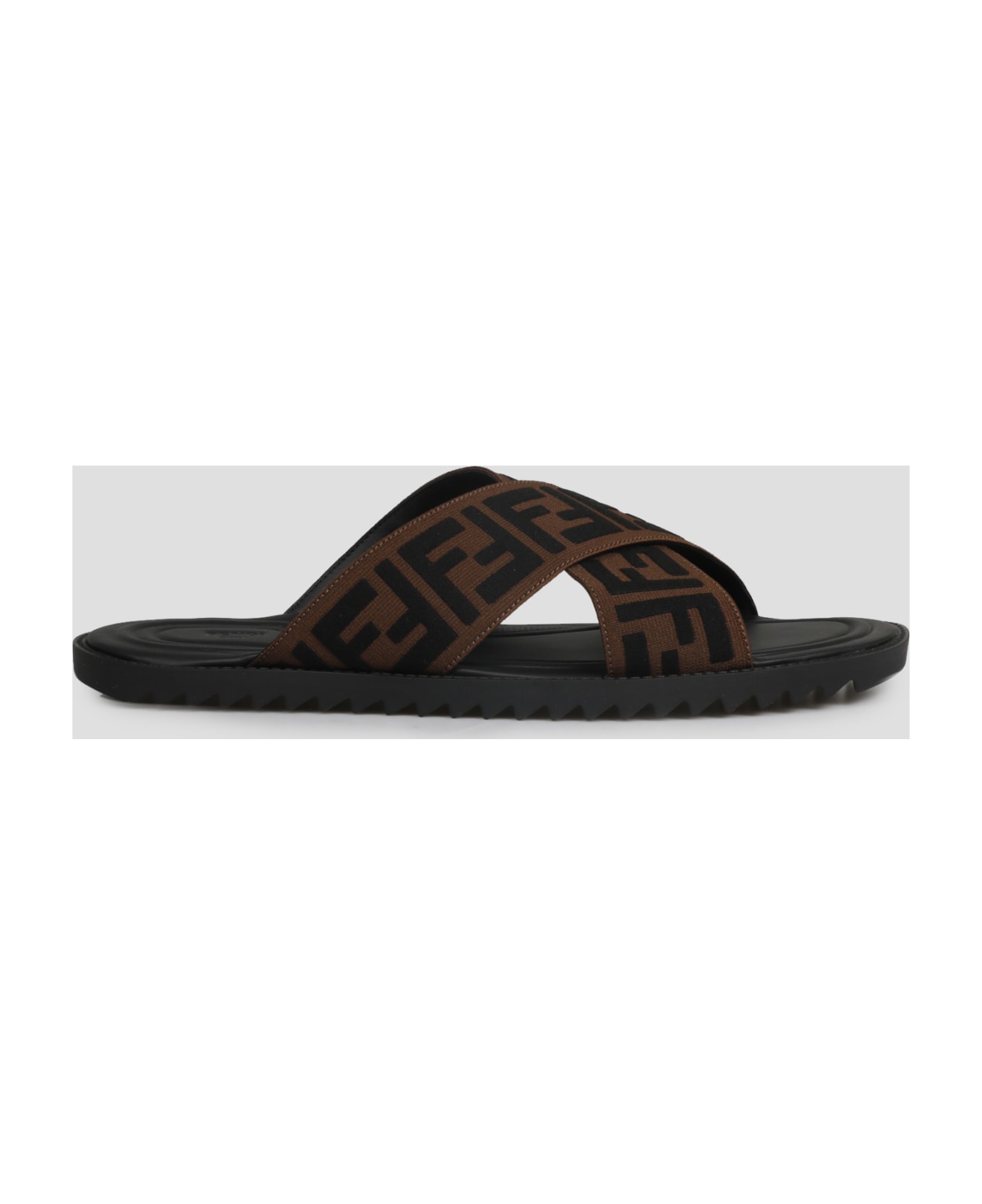 Fendi Ff Slide Sandals - Brown
