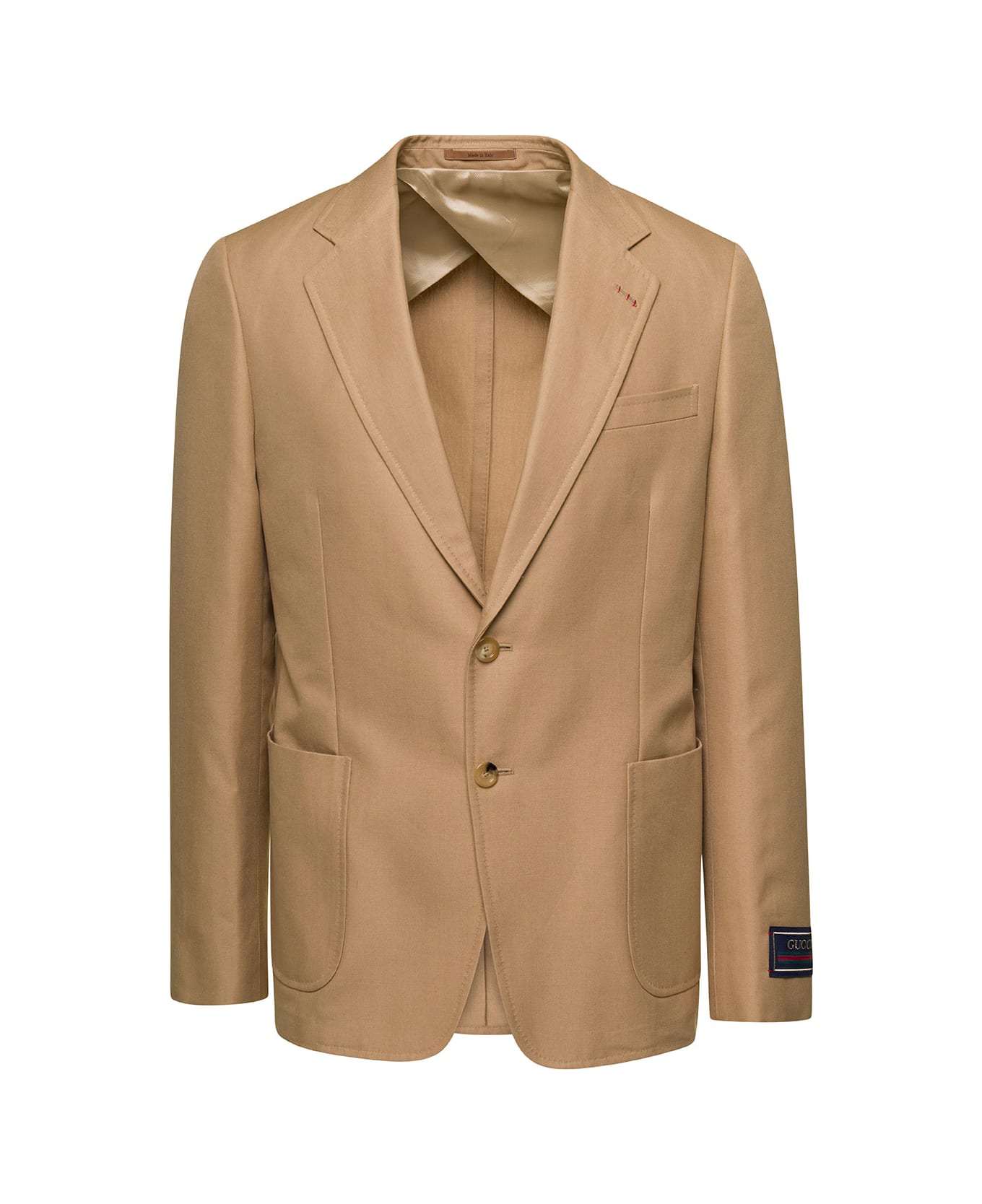 Gucci Beige Mono-breasted Formal Jacket In Cotton Man - Beige