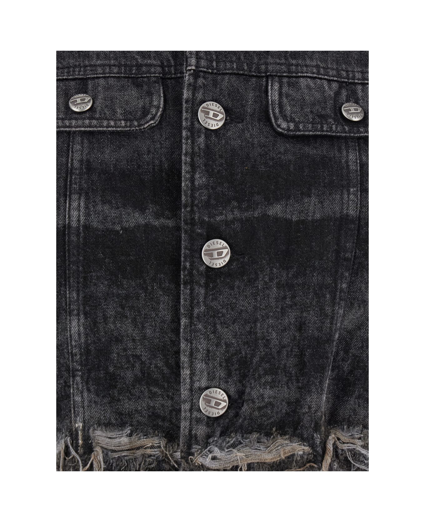 Diesel De-graffy-fsh Denim Jacket - Grey
