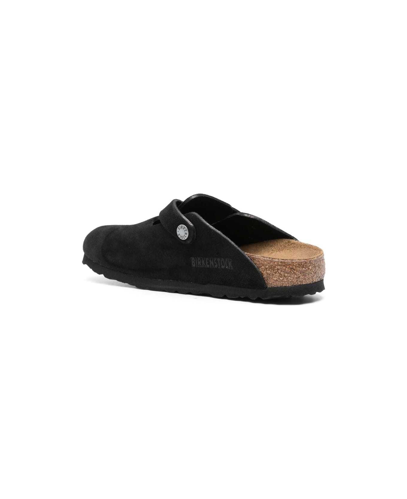 Birkenstock Boston Suede Leather Slippers - Black