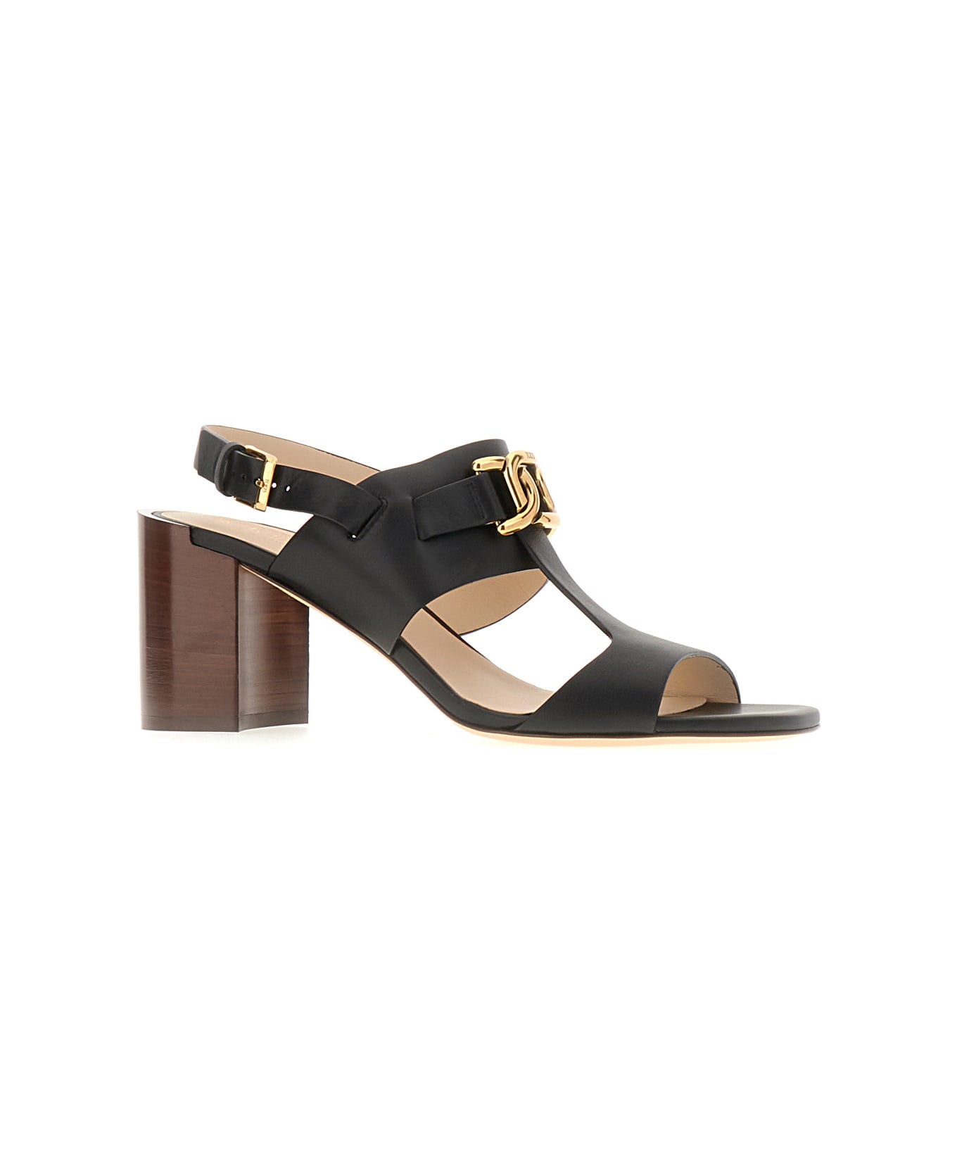 Tod's Kate Logo Plaque Sandals - BLACK