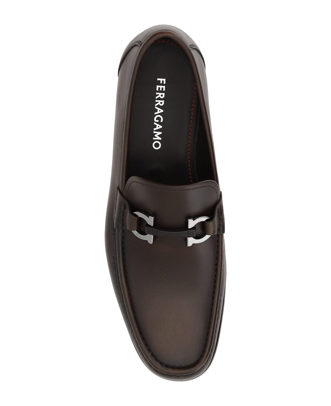 Ferragamo Ornamento Gancini Loafers - MIDBROWN