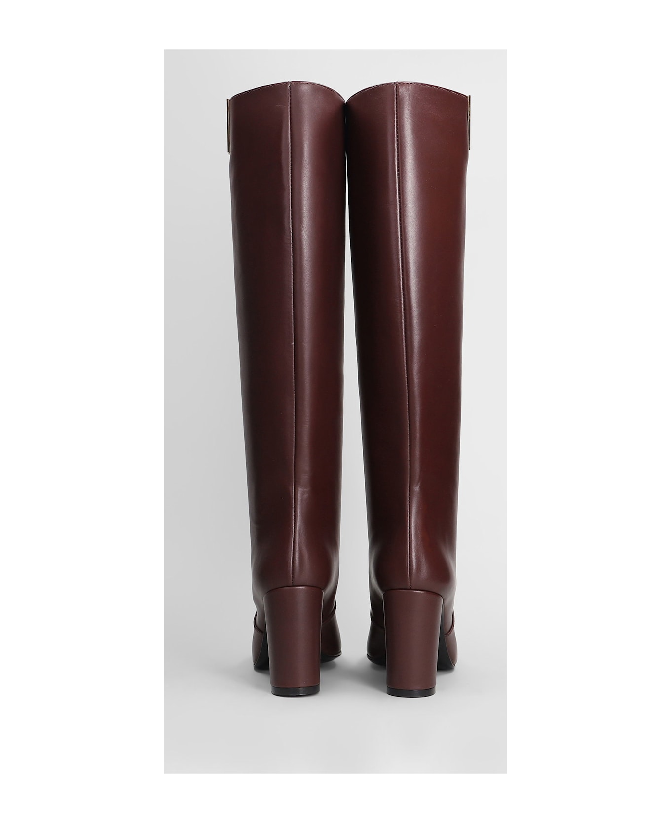 Via Roma 15 High Heels Boots In Bordeaux Leather - bordeaux