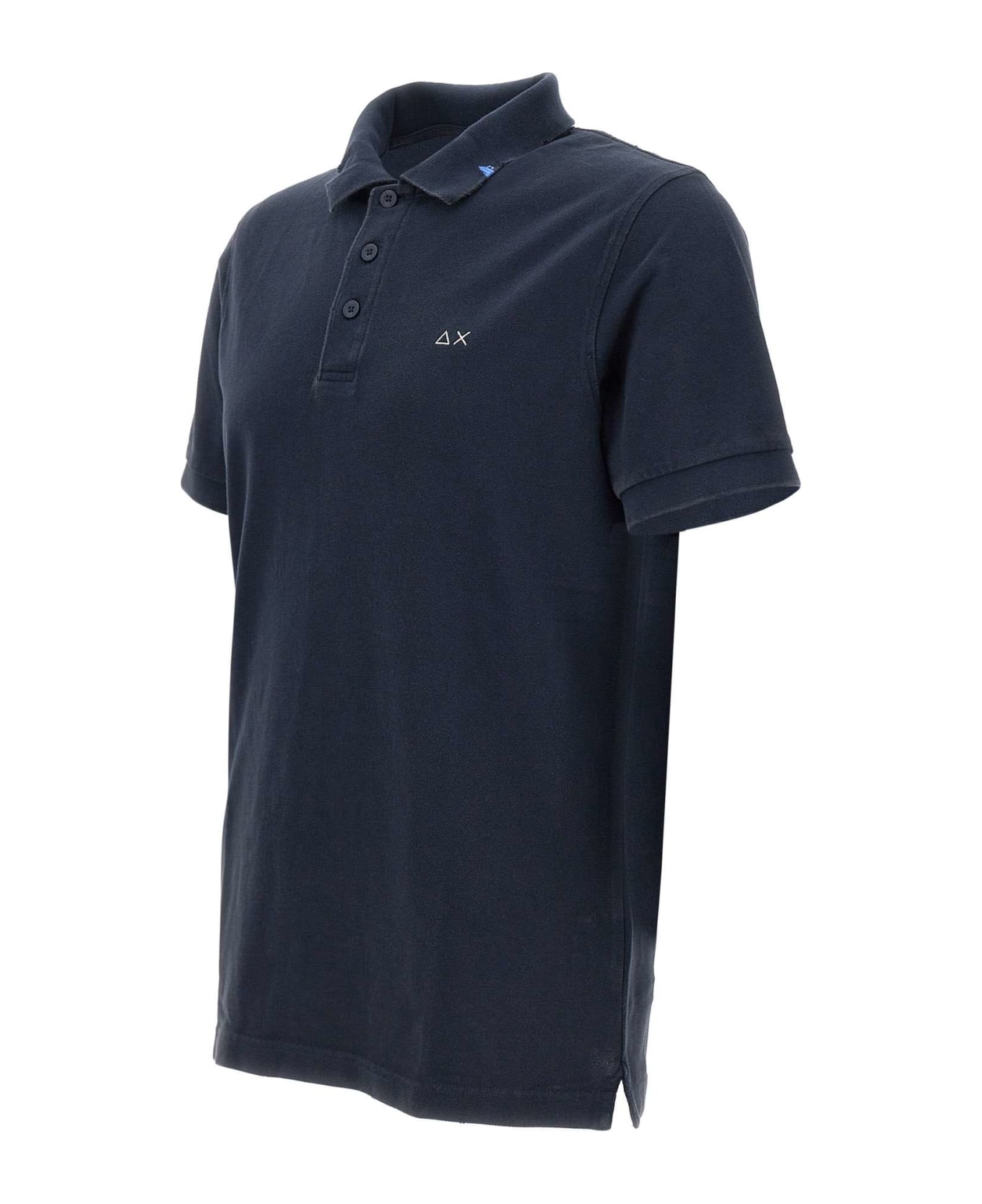 Sun 68 "solid" Cotton Polo Shirt - BLUE ポロシャツ