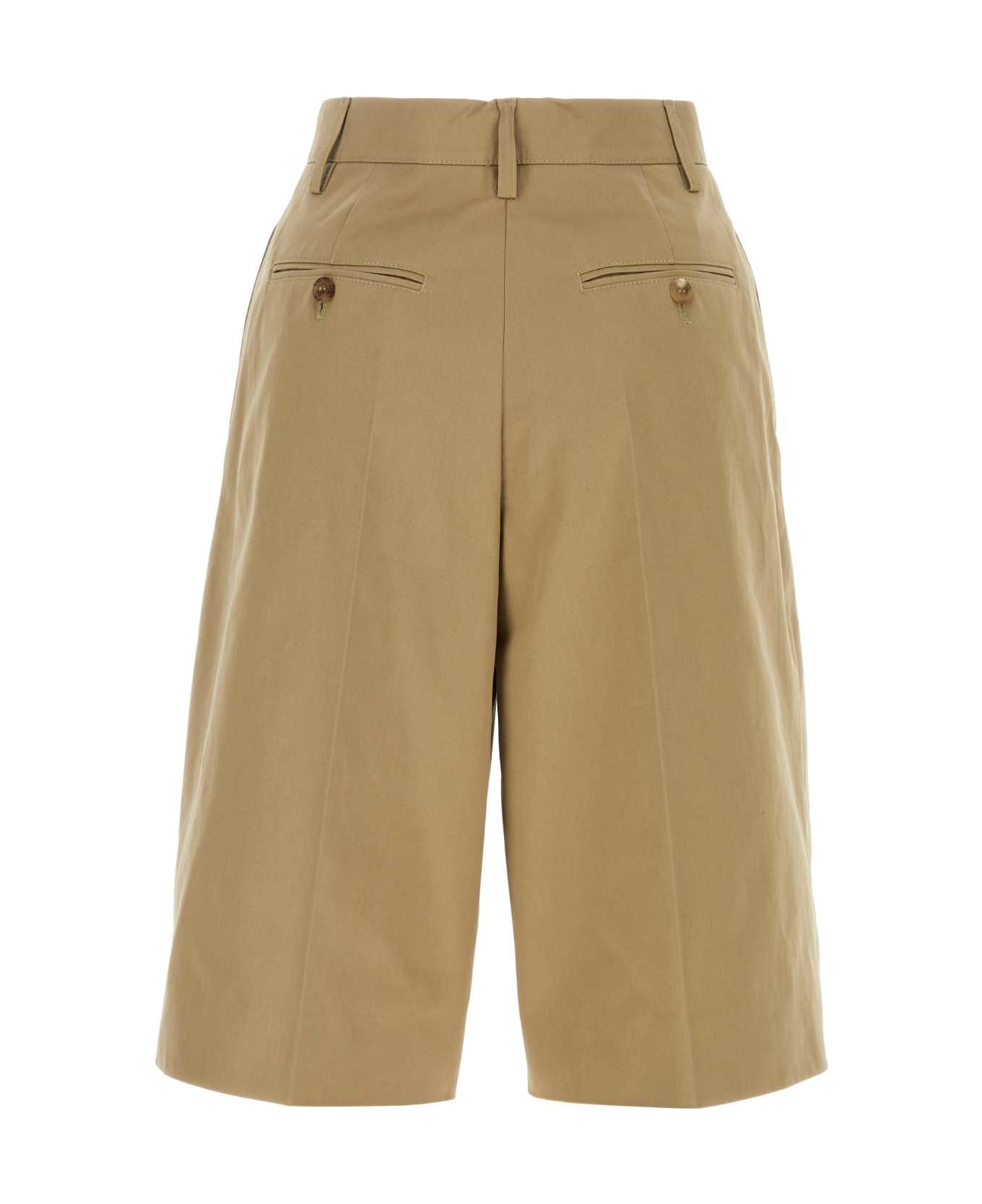 Prada Beige Cotton Bermuda Shorts - KAKI