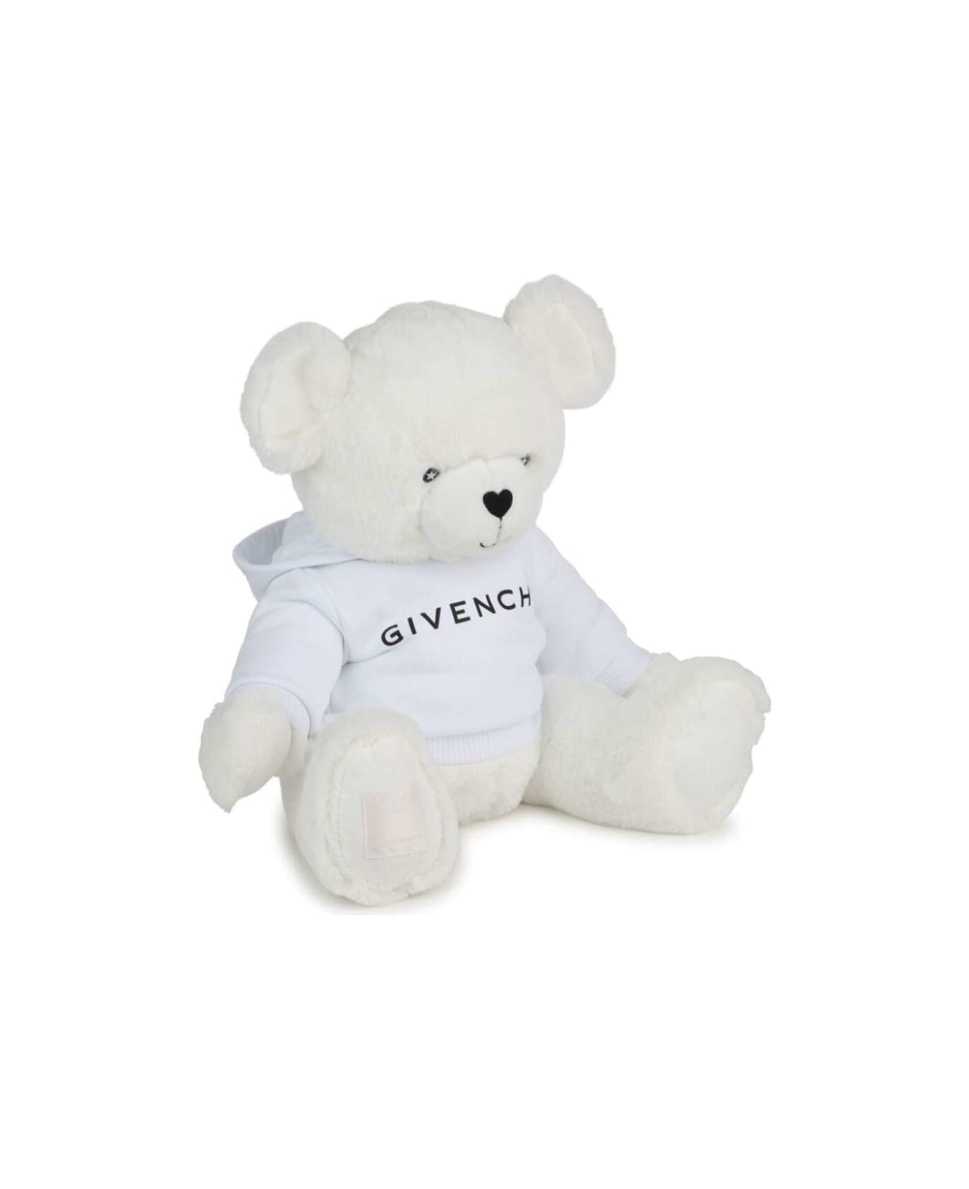 Givenchy Whiyte Teddy Bear With 4g And Logo Print In Cruelty-free Fur Boy - White