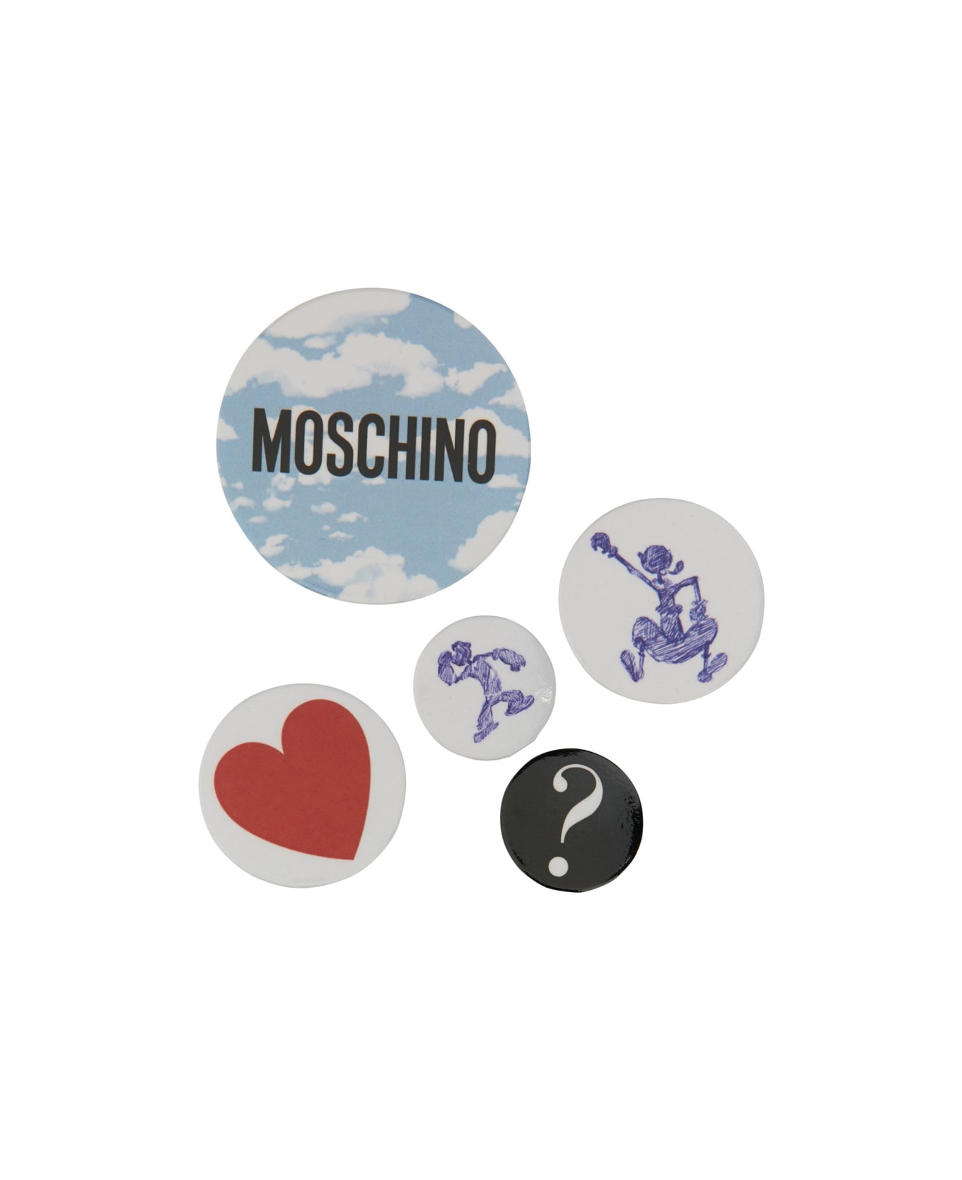 Moschino Set Of Five Pins - MULTICOLOUR