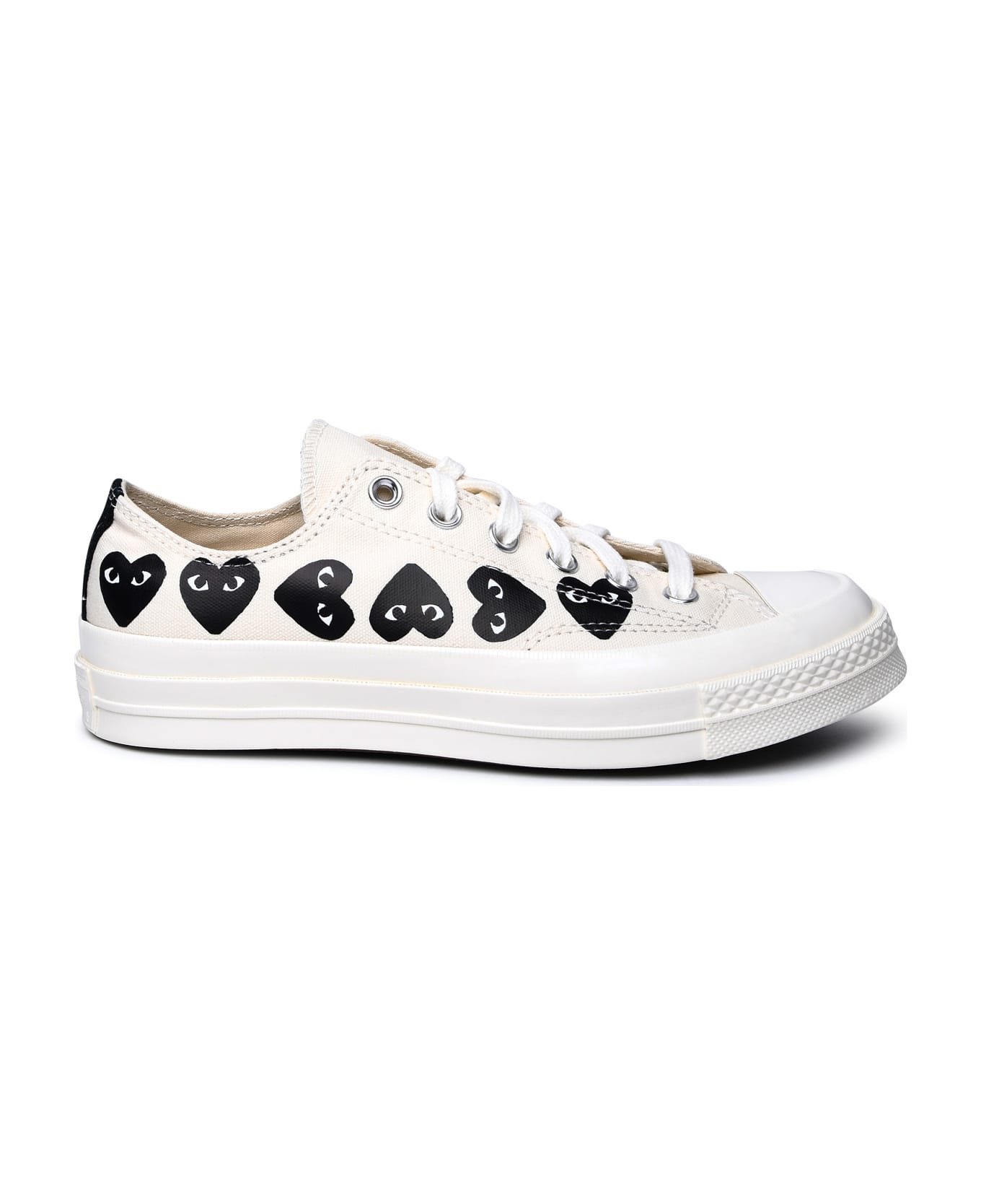 Comme des Garçons Play Ivory Fabric Sneakers - Ivory