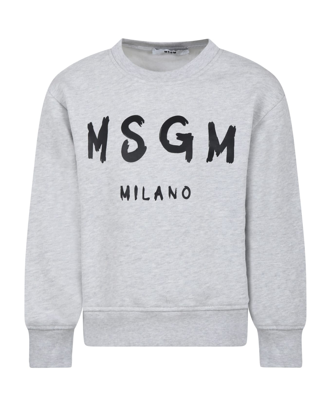 MSGM Gray Sweatshirt For Kids With Logo - Grey