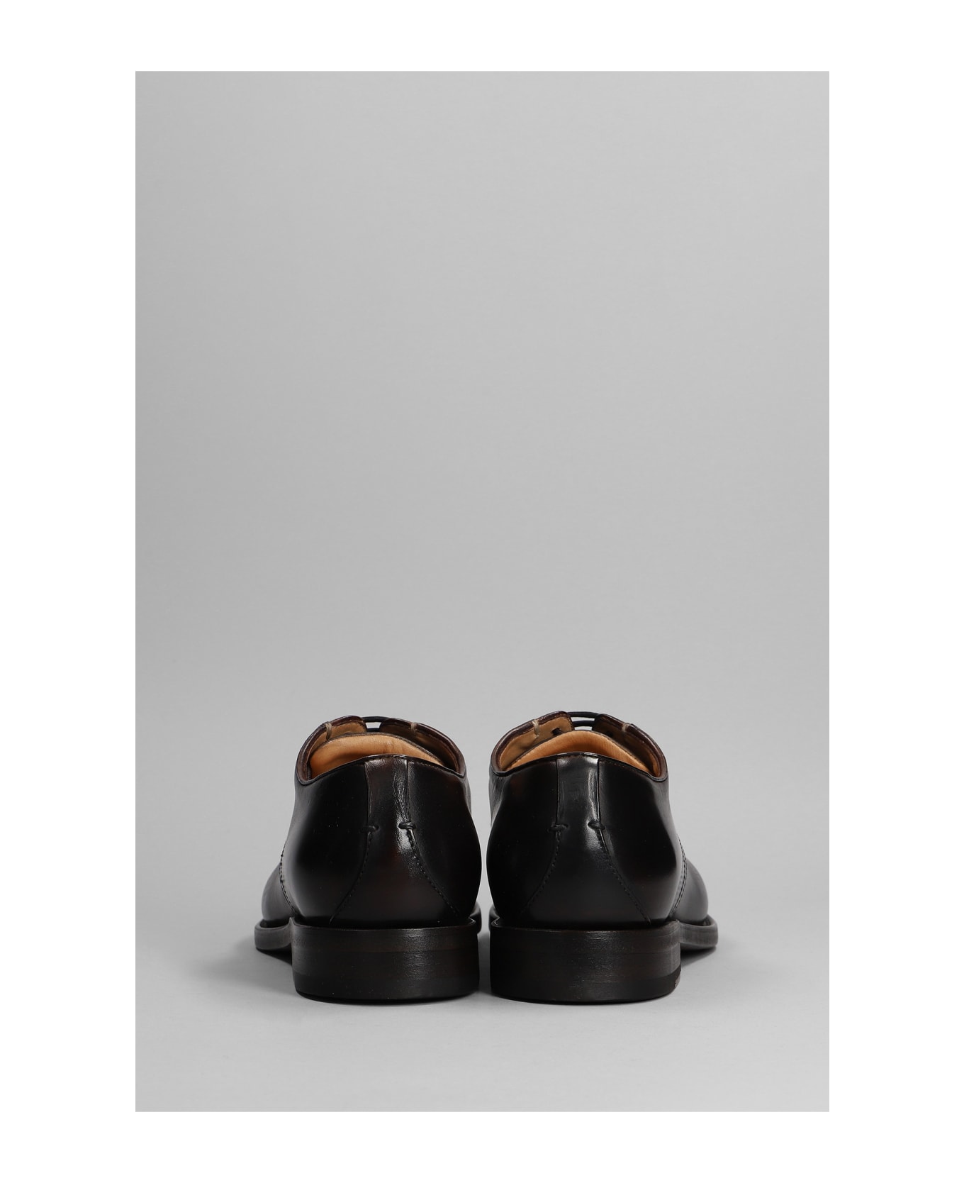 Silvano Sassetti Lace Up Shoes In Dark Brown Leather - dark brown