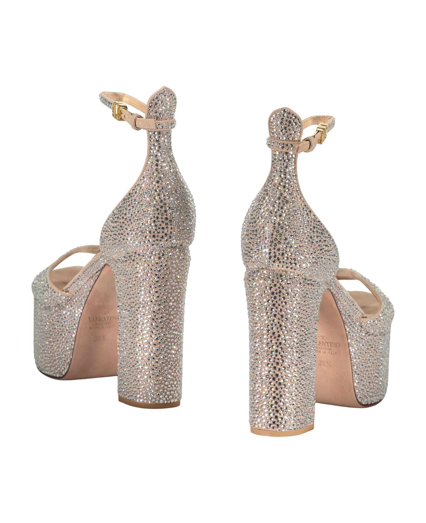 Valentino Garavani Elegant High-heeled Sandal. - Beige