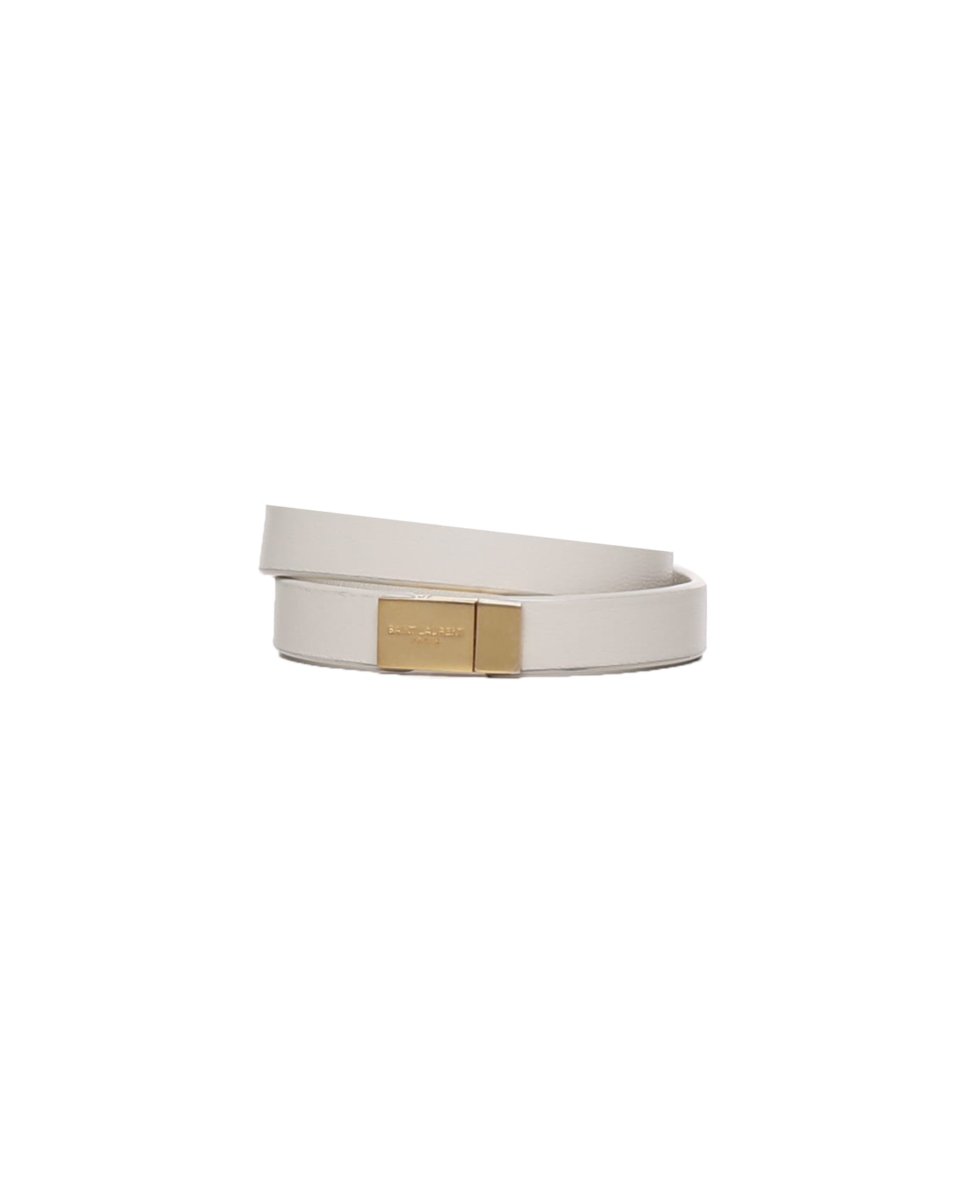 Saint Laurent Double Wrap Logo Bracelet - Crema soft