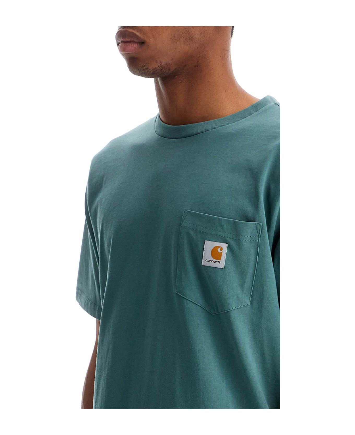Carhartt T-shirt With Chest Pocket - SILVER PINE (Green)