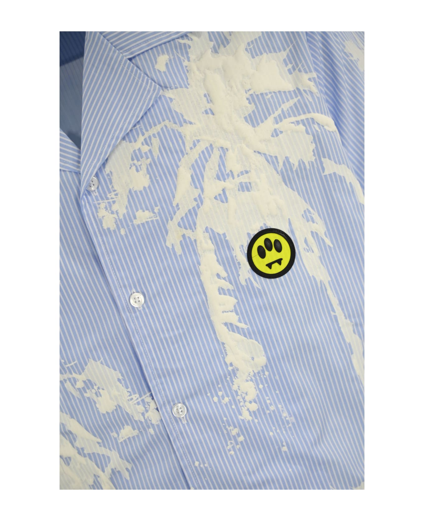 Barrow Camicia In Popeline Con Stampa Palm - LIGHT BLUE/WHITE シャツ