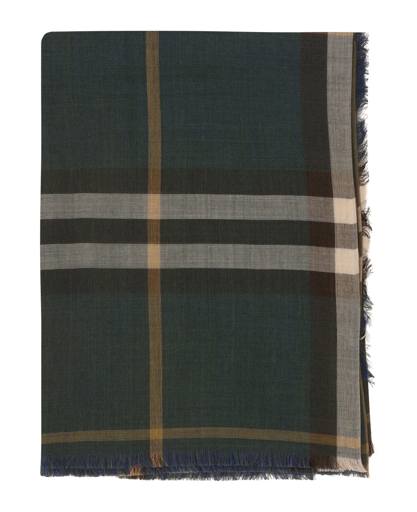 Burberry Vintage-check Frayed-edge Scarf - Ivy