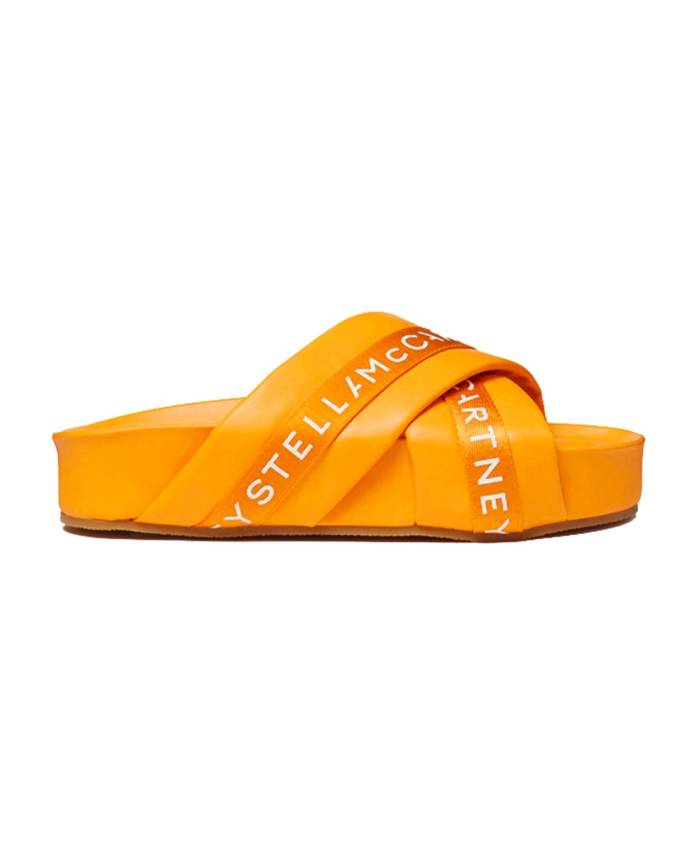 Stella McCartney Leather Logo Sandals - Orange